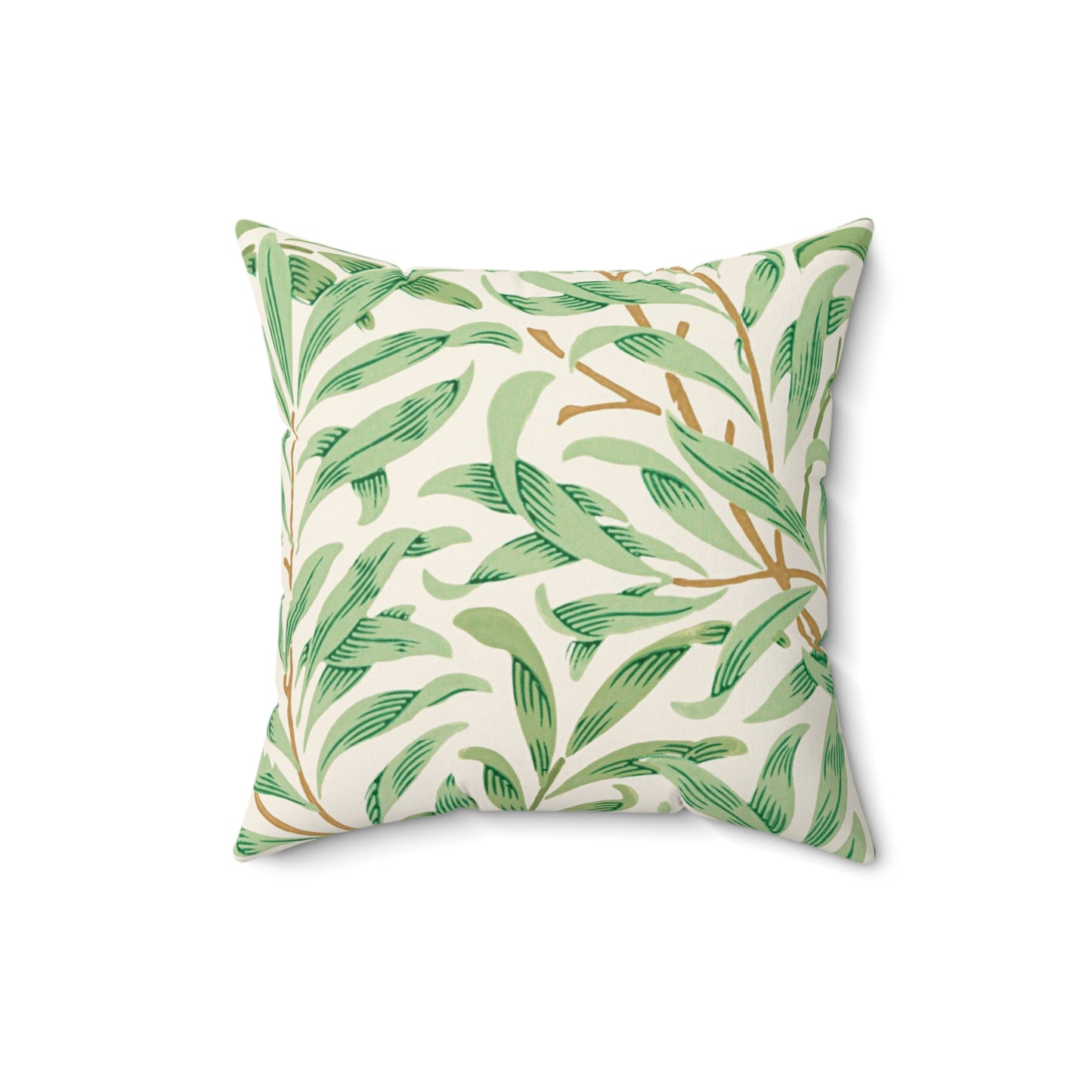 Willow Boughs Printed Square Pillow Cover with Insert - Multiple Sizes (14"x14", 16"x16", 18"x18", 20"x20"), Includes insert and zipper closure