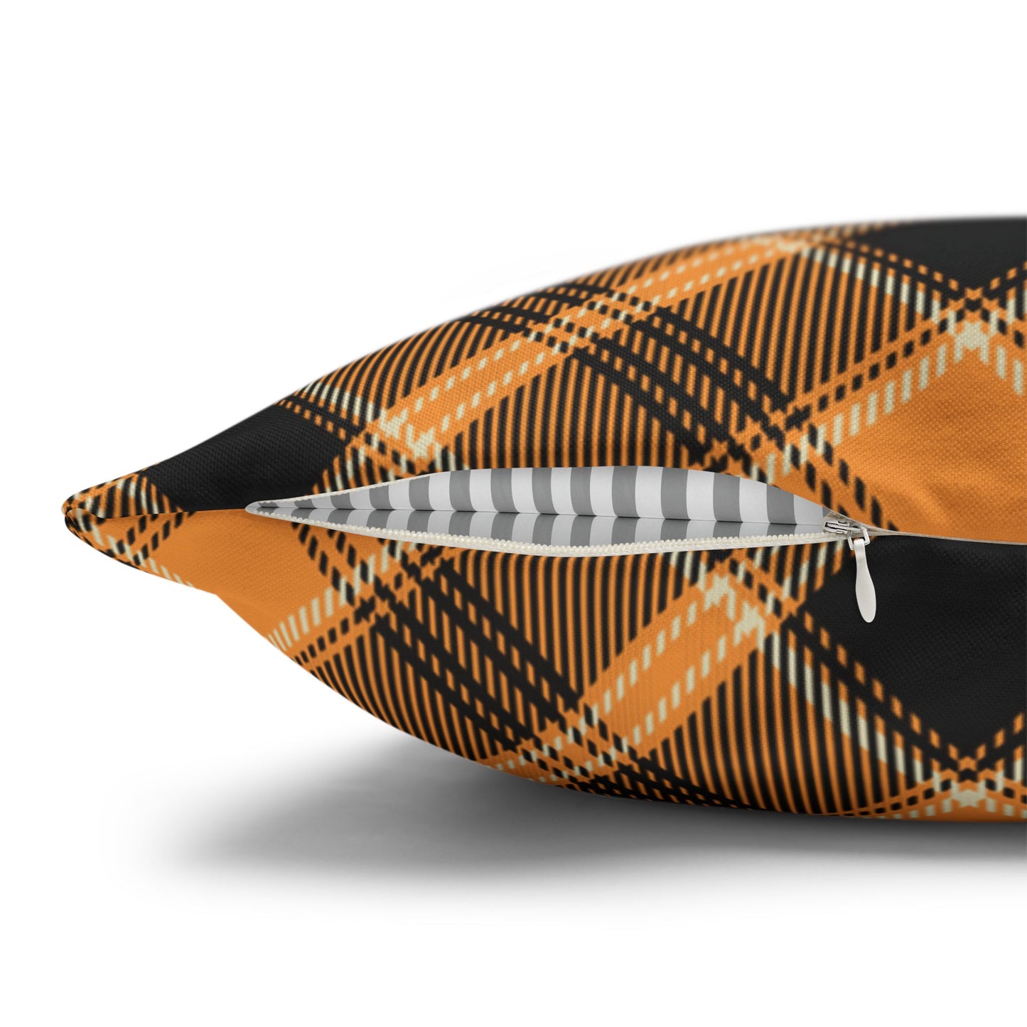 Halloween Plaid Pillow Cover (no insert) - Multiple Sizes (14"x14", 16"x16", 18"x18", 20"x20") Autumn Fall Plaid Pillowcase, Halloween Home Decor, Seasonal Cushion Cover, Perfect for Thanksgiving and Fall Decor, Home Gift for Halloween