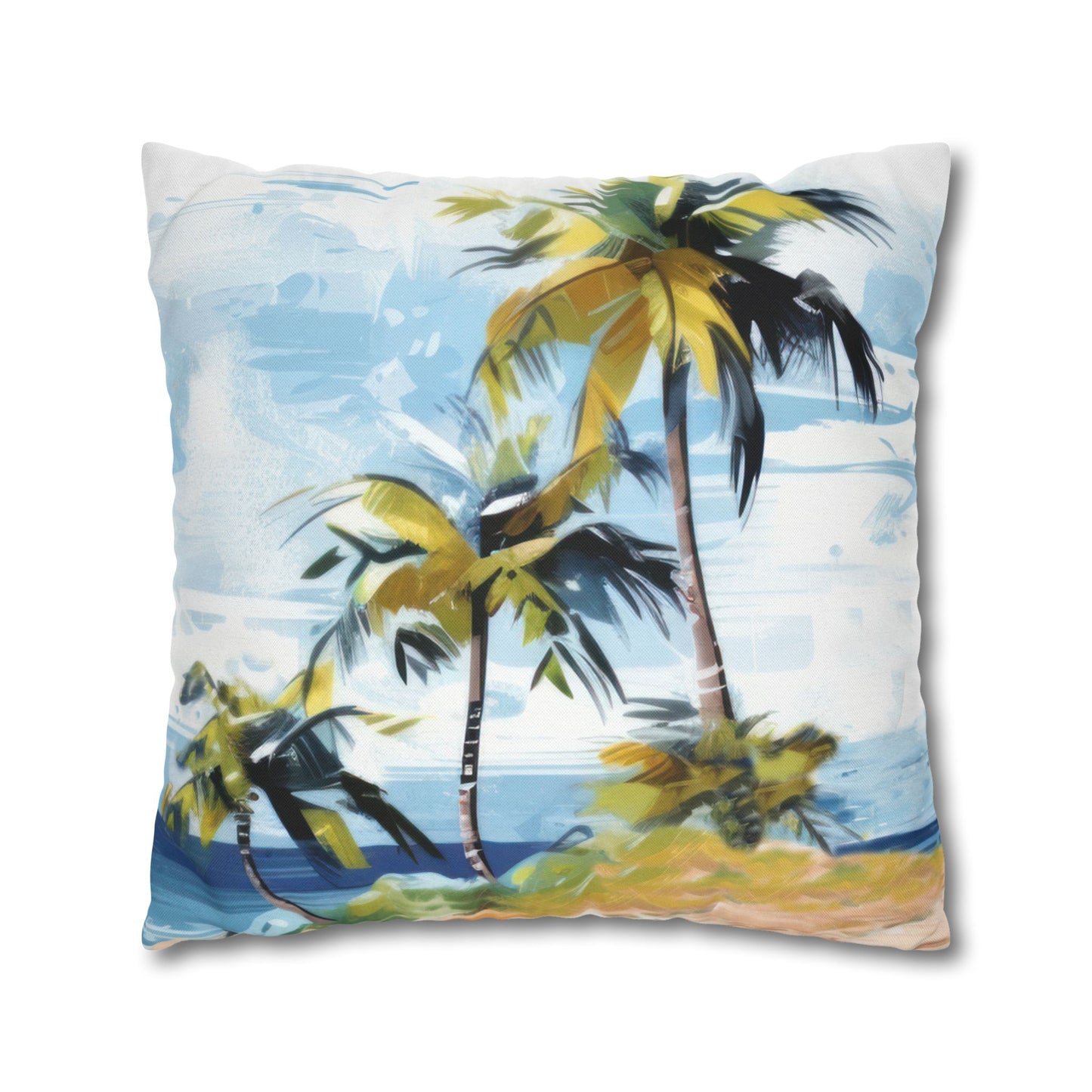 Tropical Retreat Printed Square Pillow Cover (no insert) - Multiple Sizes (14"x14", 16"x16", 18"x18", 20"x20"), Includes zipper closure