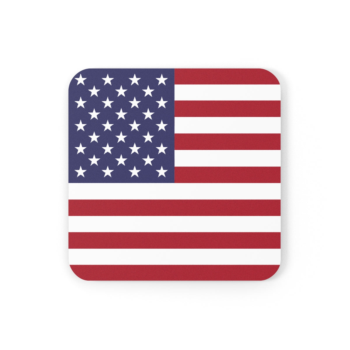 American Flag Coaster, Cork Backing 3.75" x 3.75" - Patriotic USA Flag Table Decor, Memorial Day, 4th of July Independence Day, BBQ