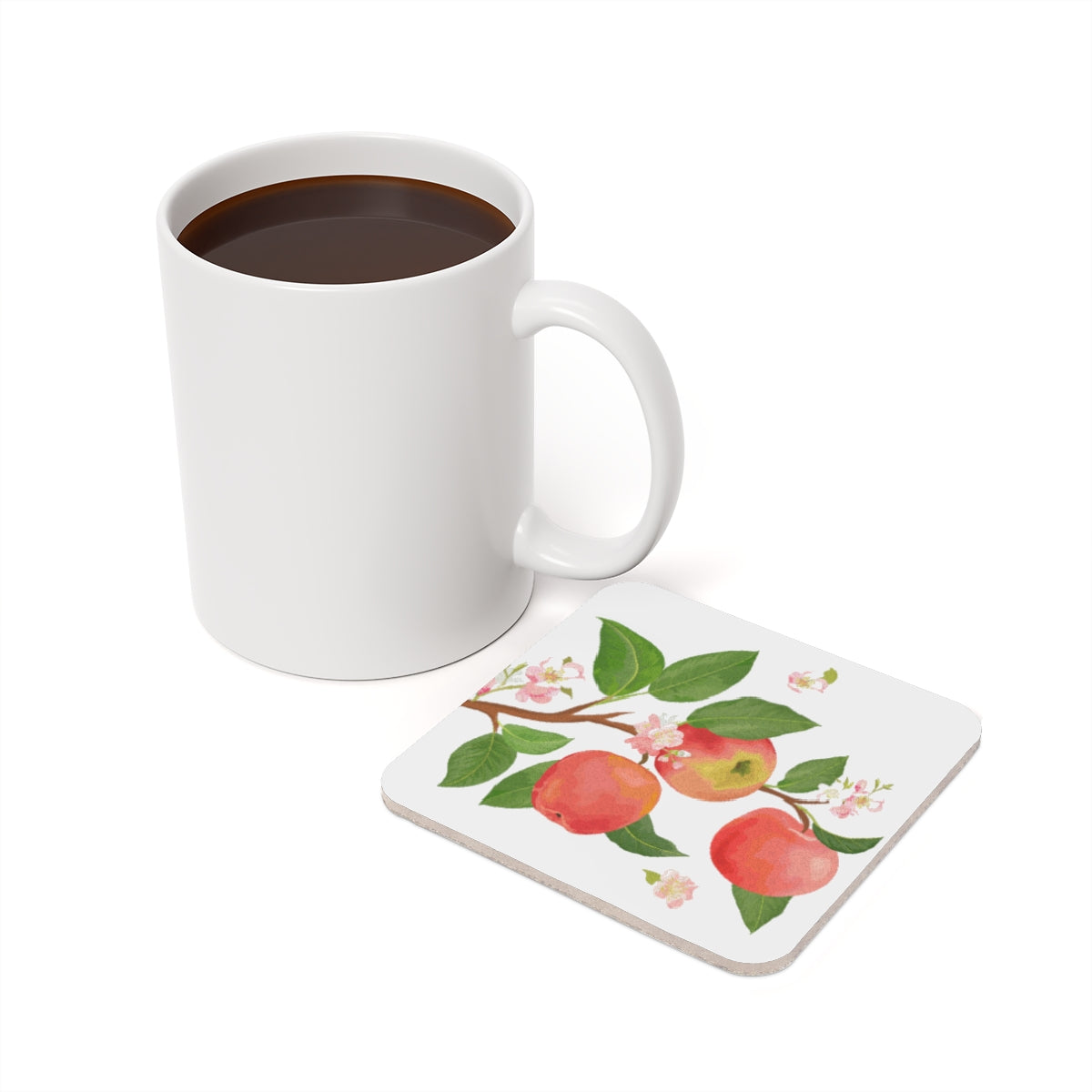 Apple Harvest - Square Hardboard Coaster, Cork Backed - 3.75" x 3.75" - Priced per coaster