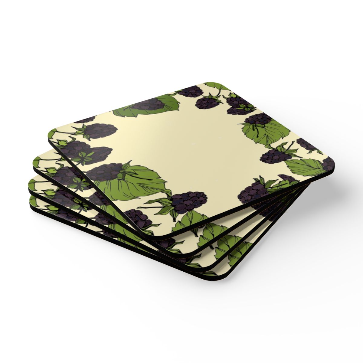 Blackberry Vanilla Coasters Hardboard Back - 4 Pack