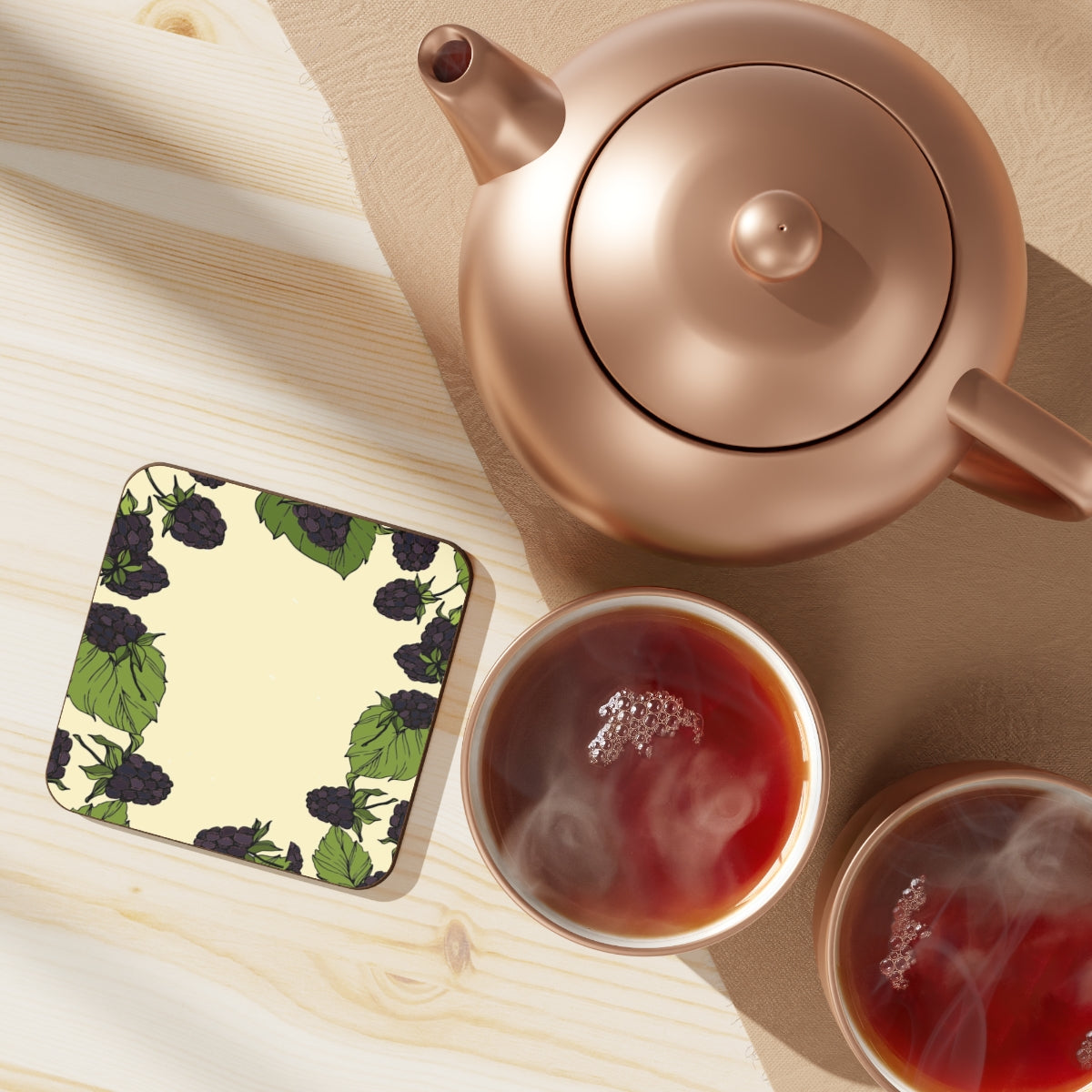 Blackberry Vanilla Coasters Hardboard Back - 4 Pack