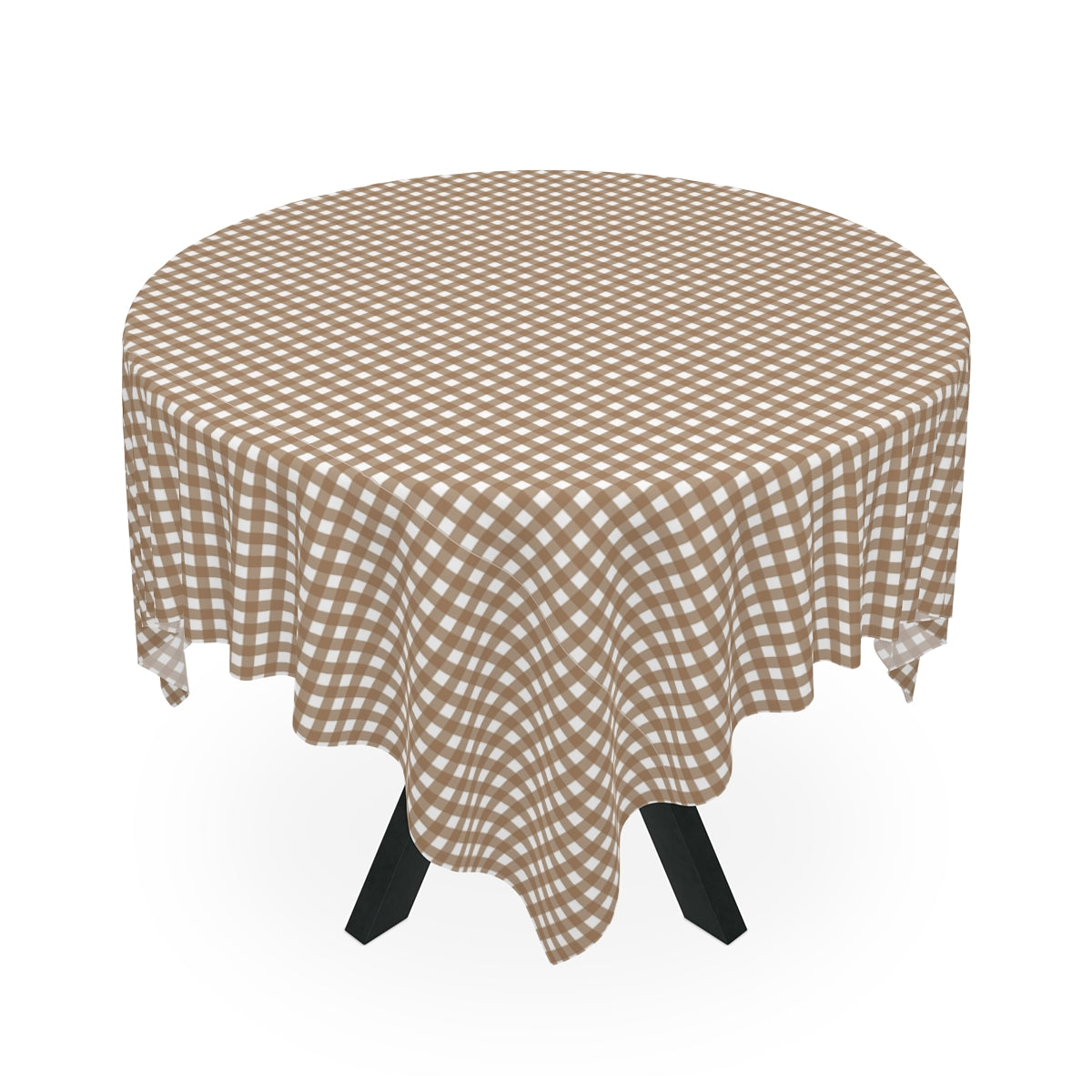 Brown Gingham - 100% Cotton Twill Tablecloth, 58" × 58" and 58" × 102" Sizes, Brown Checked Gingham Tablecloth, Thanksgiving Tablecloth, Fall / Brown Tablecloth, Wedding Table Linen, Birthday Tablecloth, Farmhouse Decor, Picnic Table Tablecloth