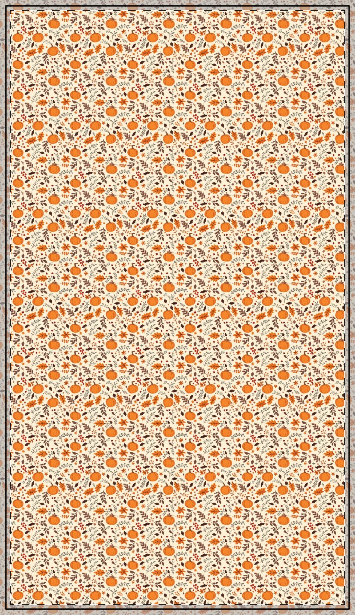 Fall Leaves & Pumpkins Tablecloth - 100% Cotton Twill Tablecloth, 58" × 58" and 58" × 102" Sizes, Fall Autumn Pumpkins Leaves Design Tablecloth, Thanksgiving Tablecloth, Fall /Orange Tablecloth, Halloween Tablecloth