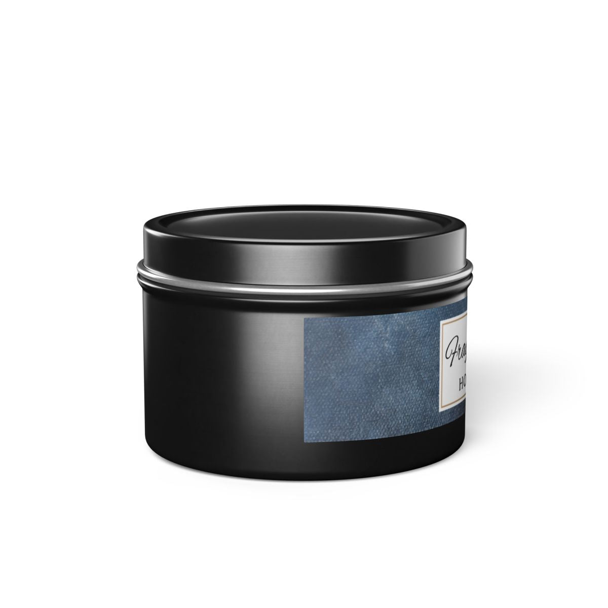 Fragrance Free Coconut Soy Wax Candle, 4 oz. Black Tin Jar with Lid - Unscented Coconut Soy Wax Candle