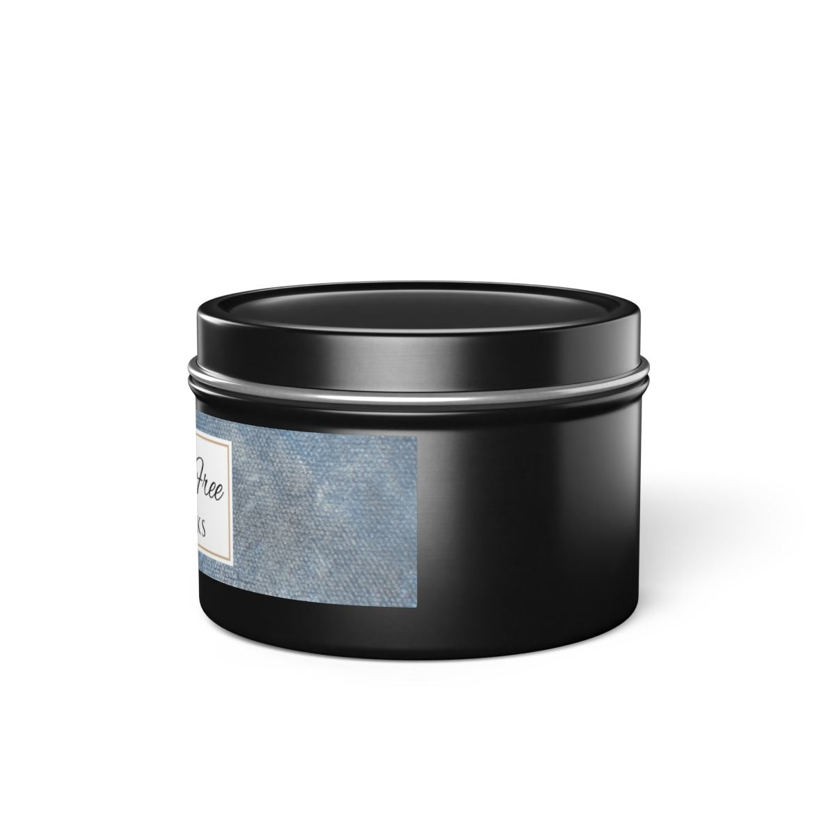 Fragrance Free Coconut Soy Wax Candle, 4 oz. Black Tin Jar with Lid - Unscented Coconut Soy Wax Candle