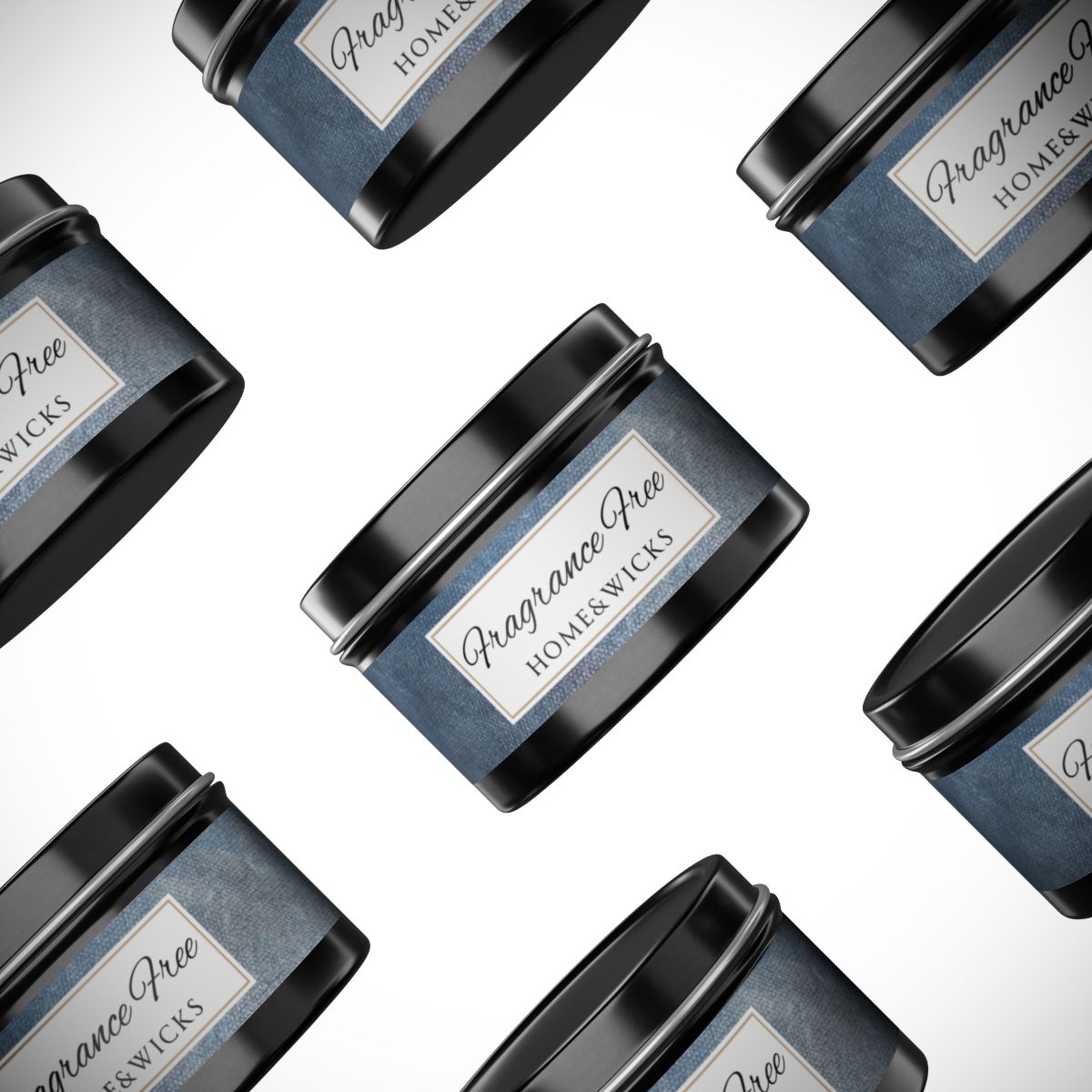 Fragrance Free Coconut Soy Wax Candle, 4 oz. Black Tin Jar with Lid - Unscented Coconut Soy Wax Candle