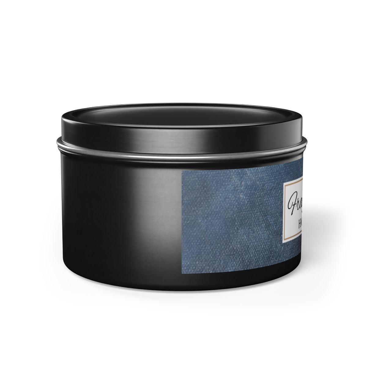 Fragrance Free Coconut Soy Wax Candle, 8 oz. Black Tin Jar with Lid - Unscented Coconut Soy Wax Candle