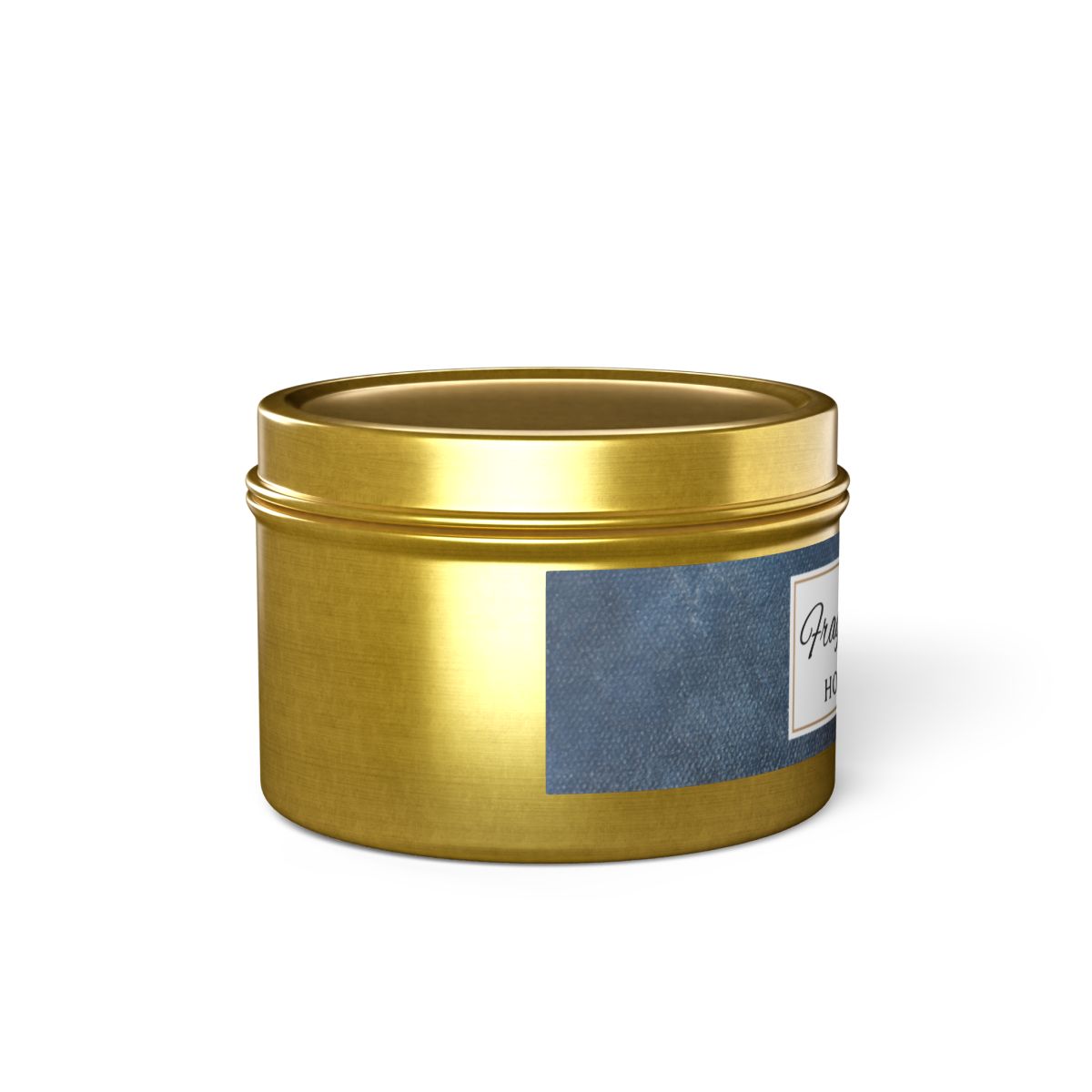 Fragrance Free Coconut Soy Wax Candle, 4 oz. Gold Tin Jar with Lid - Unscented Coconut Soy Wax Candle