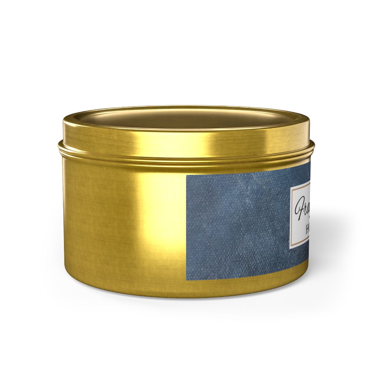 Fragrance Free Coconut Soy Wax Candle, 8 oz. Gold Tin Jar with Lid - Unscented Coconut Soy Wax Candle