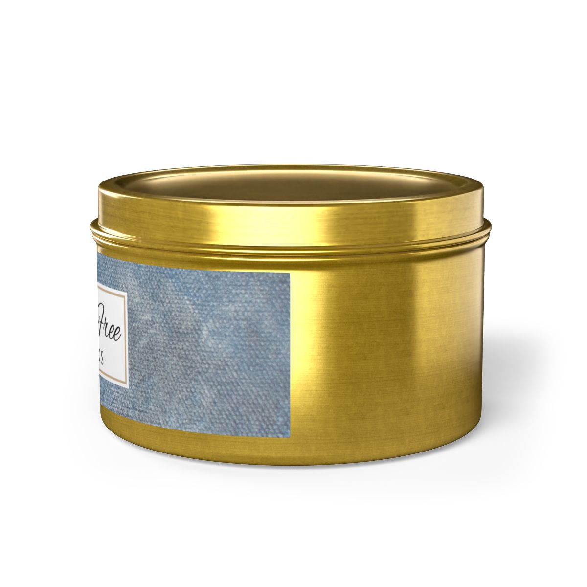 Fragrance Free Coconut Soy Wax Candle, 8 oz. Gold Tin Jar with Lid - Unscented Coconut Soy Wax Candle