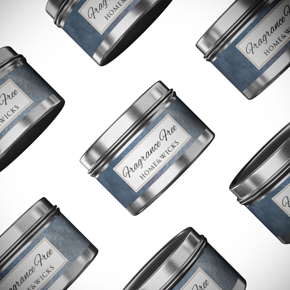 Fragrance Free Coconut Soy Wax Candle, 4 oz. Silver Tin Jar with Lid - Unscented Coconut Soy Wax Candle