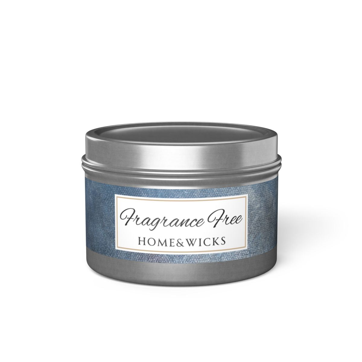 Fragrance Free Coconut Soy Wax Candle, 4 oz. Silver Tin Jar with Lid - Unscented Coconut Soy Wax Candle