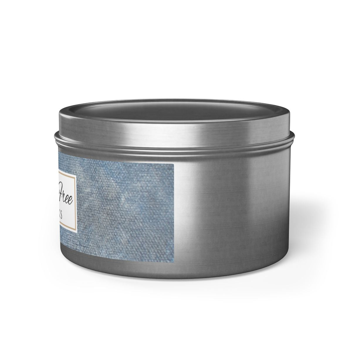Fragrance Free Coconut Soy Wax Candle, 8 oz. Silver Tin Jar with Lid - Unscented Coconut Soy Wax Candle