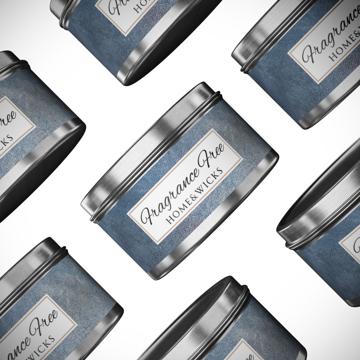 Fragrance Free Coconut Soy Wax Candle, 8 oz. Silver Tin Jar with Lid - Unscented Coconut Soy Wax Candle