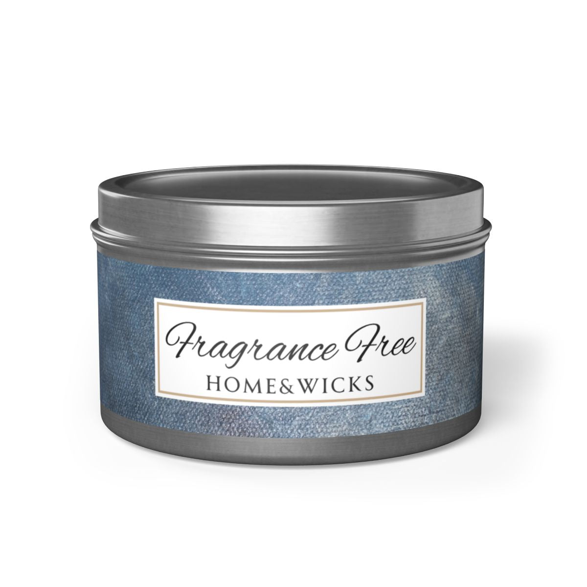 Fragrance Free Coconut Soy Wax Candle, 8 oz. Silver Tin Jar with Lid - Unscented Coconut Soy Wax Candle