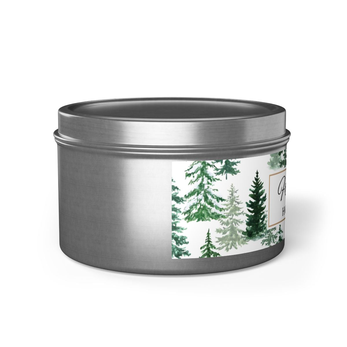 Fraser Fir Coconut Soy Wax Candle, 8 oz. Silver Tin Jar with Lid - Christmas Candle, Holiday Decor, Winter Candle