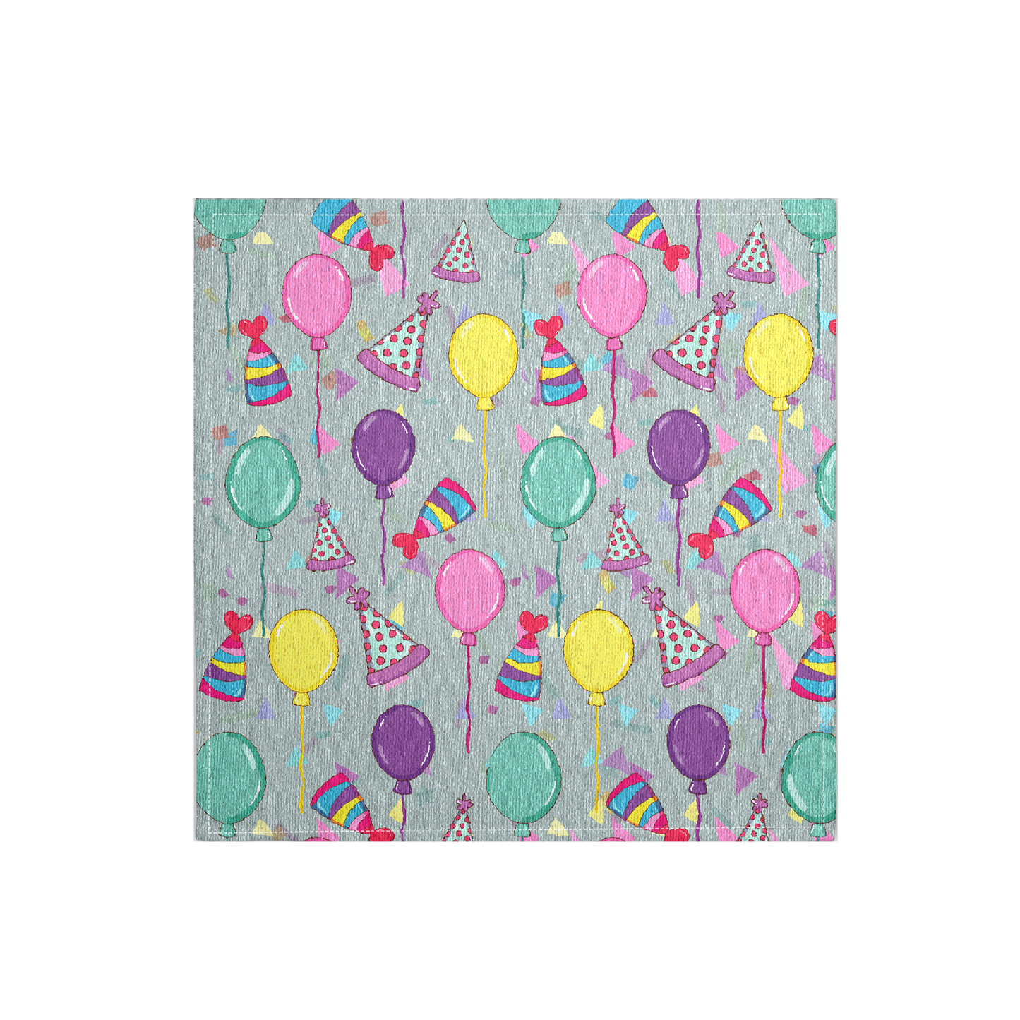 Happy Birthday Cotton Twill Cocktail Cloth Napkins 10" x 10" - Birthday Celebration Napkins, Party Drink Napkins, Birthday Party Reusable Appetizer Napkins, Cloth Finger Napkins - Priced per Napkin