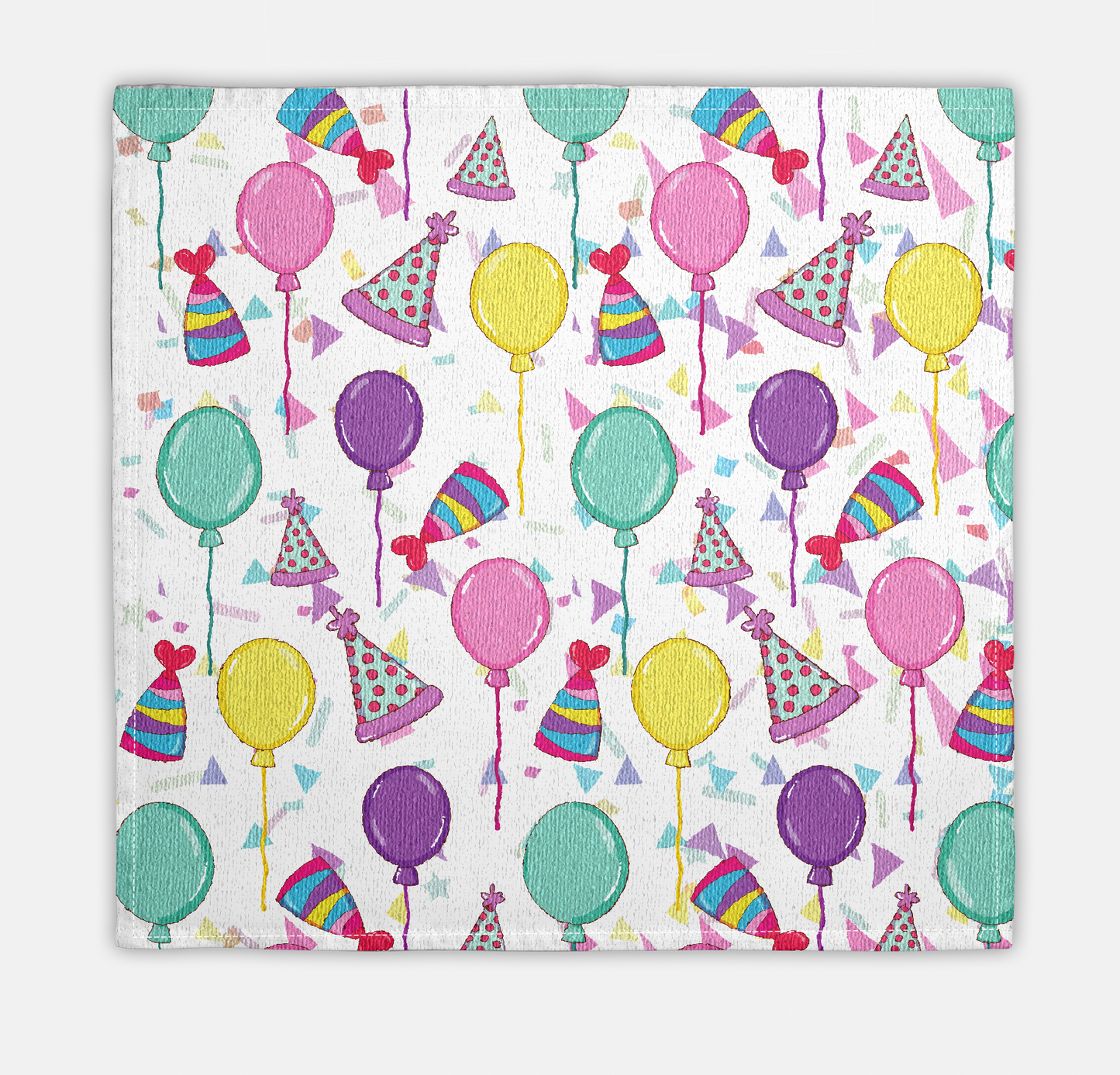 Happy Birthday Cotton Twill Dinner Napkins on White 22" x 22" - Birthday Celebration Cloth Napkins, Birthday Party Napkins, Birthday Party Reusable Cloth Napkins, 100% Cotton Birthday Napkins - Priced per Napkin