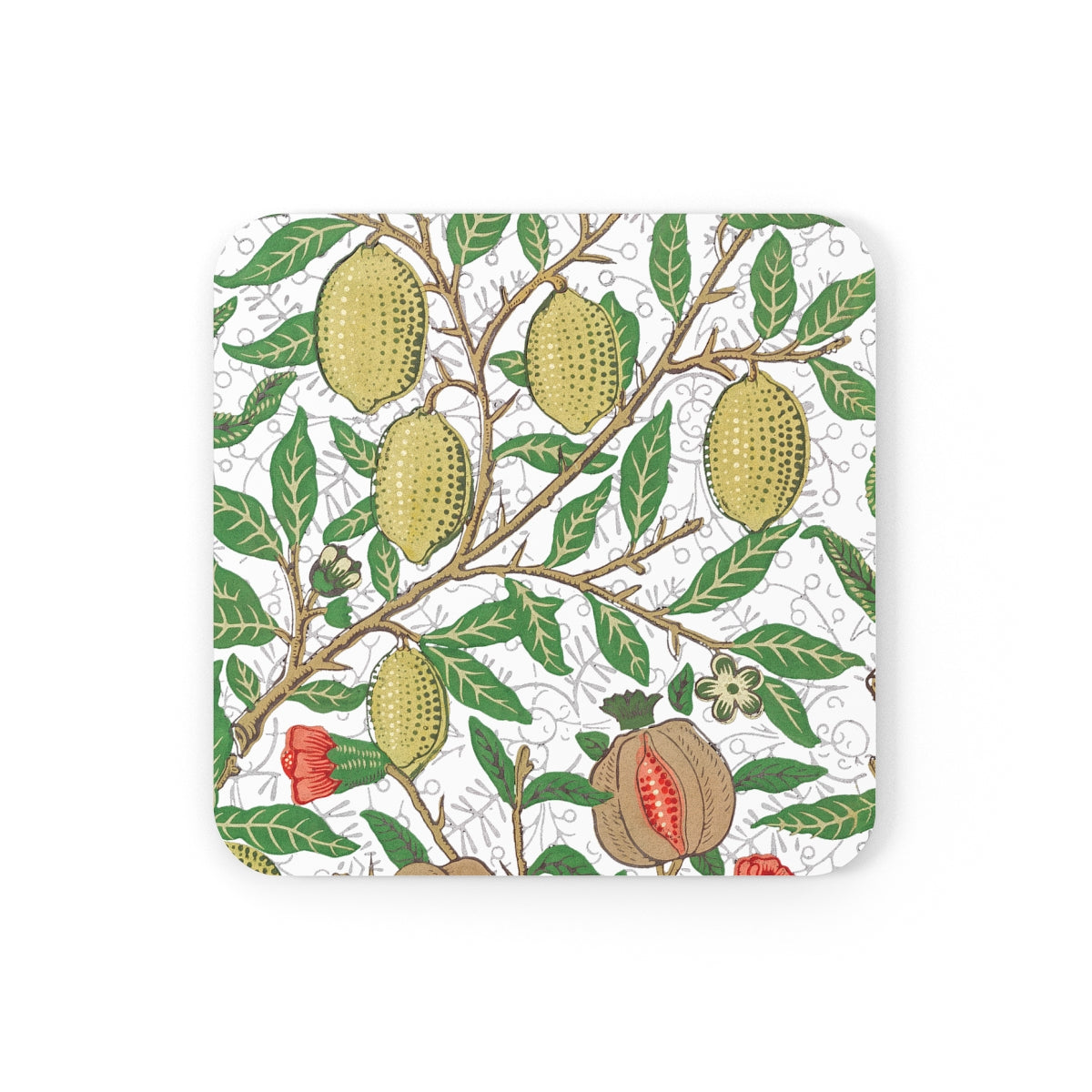 Lemon Verbena - Square Hardboard Coaster, Cork Backed - 3.75" x 3.75" - Perfect for Home Decor & Gifts - Priced per coaster