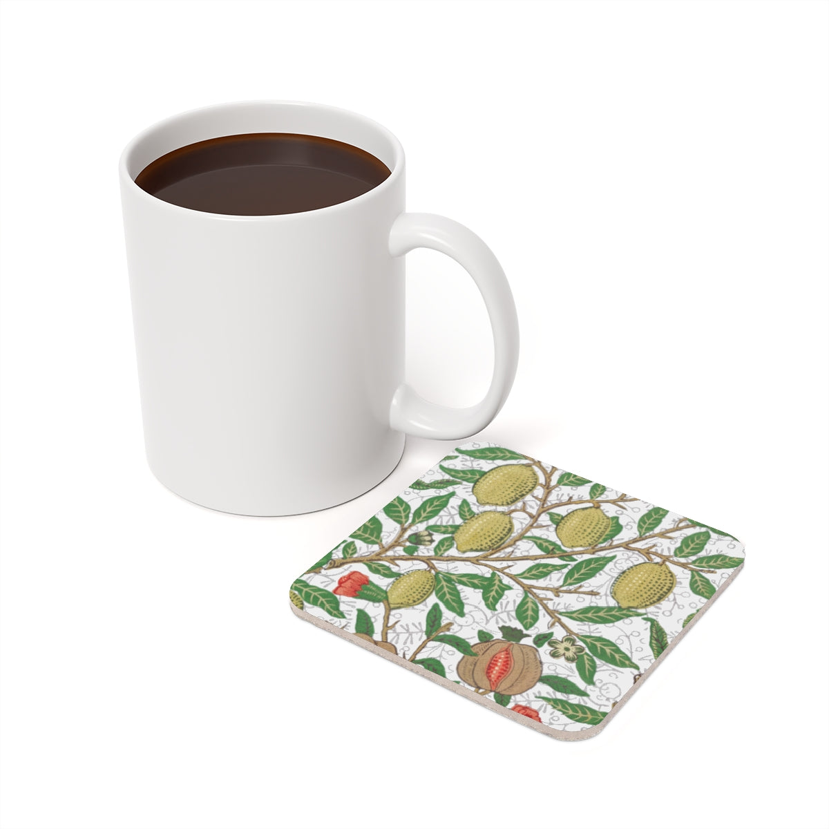 Lemon Verbena - Square Hardboard Coaster, Cork Backed - 3.75" x 3.75" - Perfect for Home Decor & Gifts - Priced per coaster