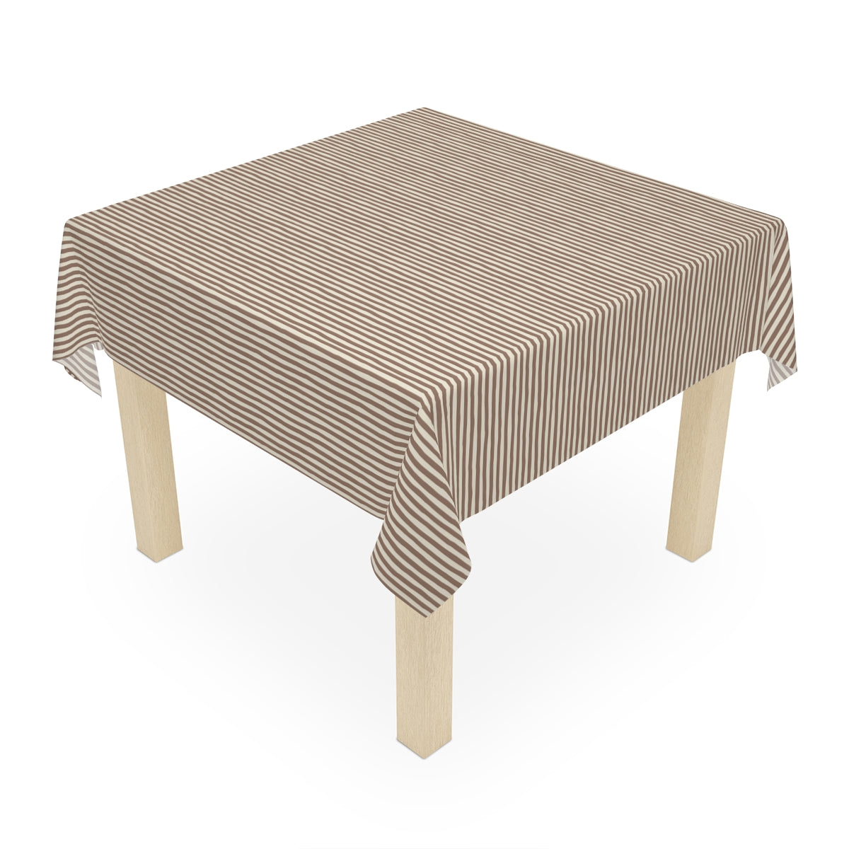 Mocha Striped Tablecloth 100% Cotton Twill Tablecloth, 58" × 58" and 58" × 102" Sizes, Striped Brown Style Tablecloth, Thanksgiving Tablecloth, Fall / Brown Tablecloth, Wedding Table Linen, Birthday Tablecloth
