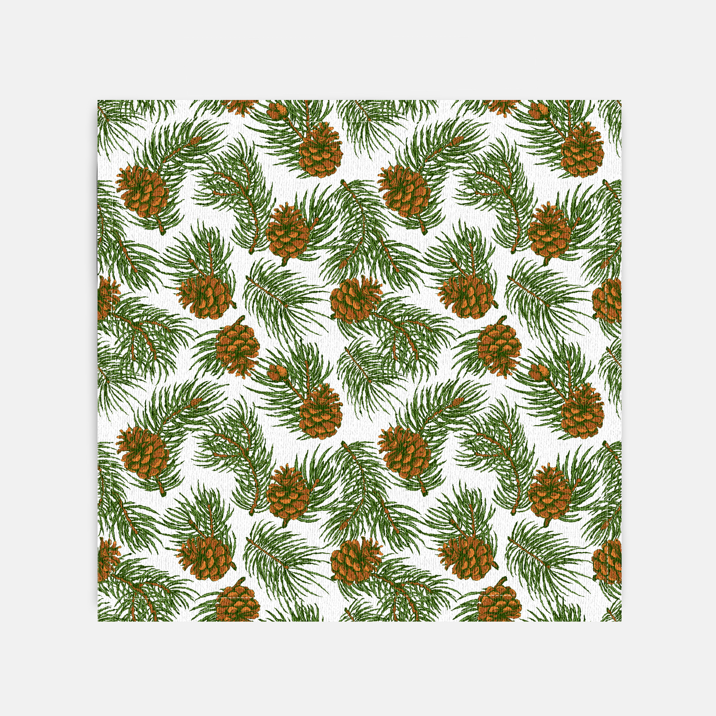 Needles & Cones 22" x 22" Cotton Twill Napkin - Christmas Table Decor, Winter Home Decor, Holiday Entertaining, Priced per Napkin