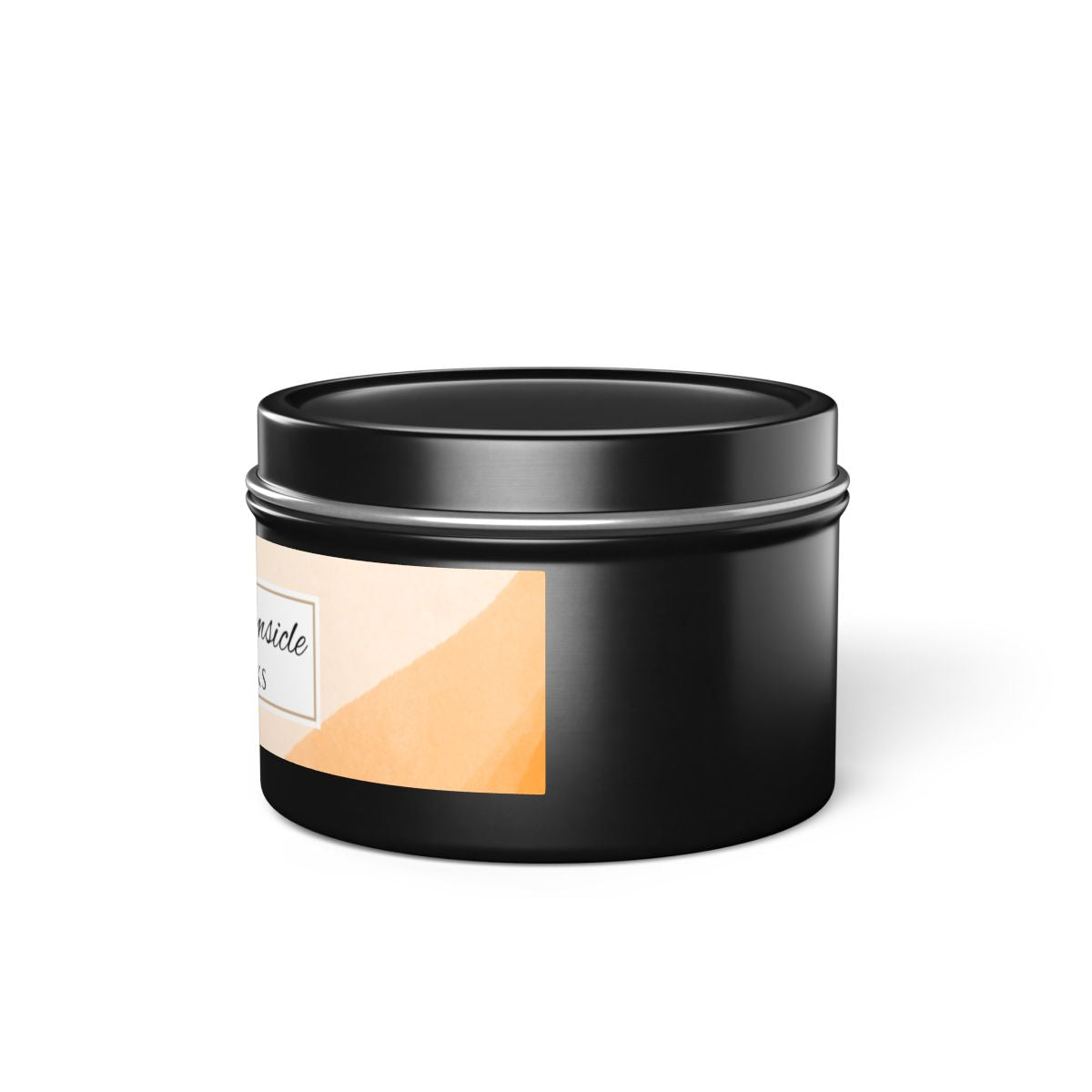 Orange Creamsicle Coconut Soy Wax Candle, 4 oz. Black Tin Jar with Lid - Summer Candle, Orange Scented Candle, Gourmand Scented Candle