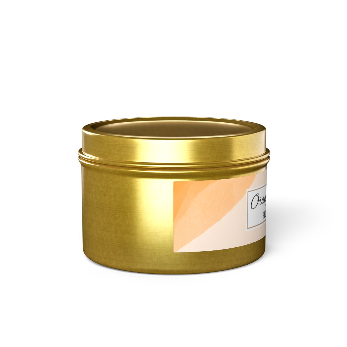 Orange Creamsicle Coconut Soy Wax Candle, 4 oz. Gold Tin Jar with Lid - Summer Candle, Orange Scented Candle, Gourmand Scented Candle