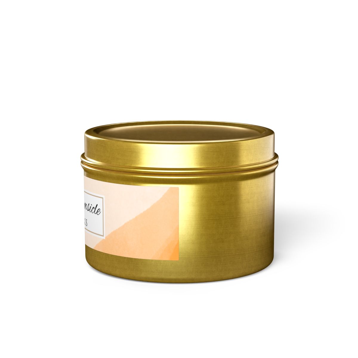 Orange Creamsicle Coconut Soy Wax Candle, 4 oz. Gold Tin Jar with Lid - Summer Candle, Orange Scented Candle, Gourmand Scented Candle