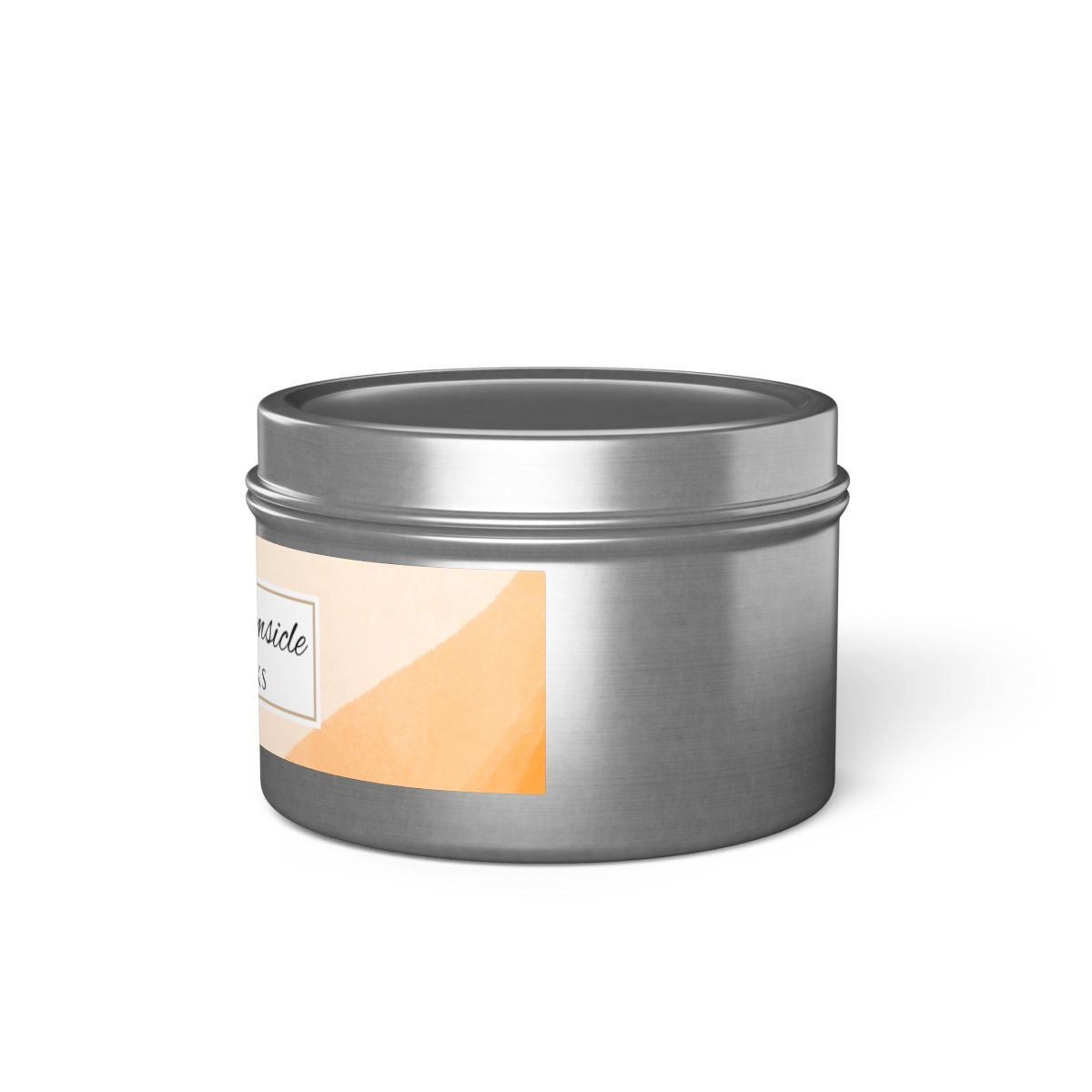 Orange Creamsicle Coconut Soy Wax Candle, 4 oz. Silver Tin Jar with Lid - Summer Candle, Orange Scented Candle, Gourmand Scented Candle