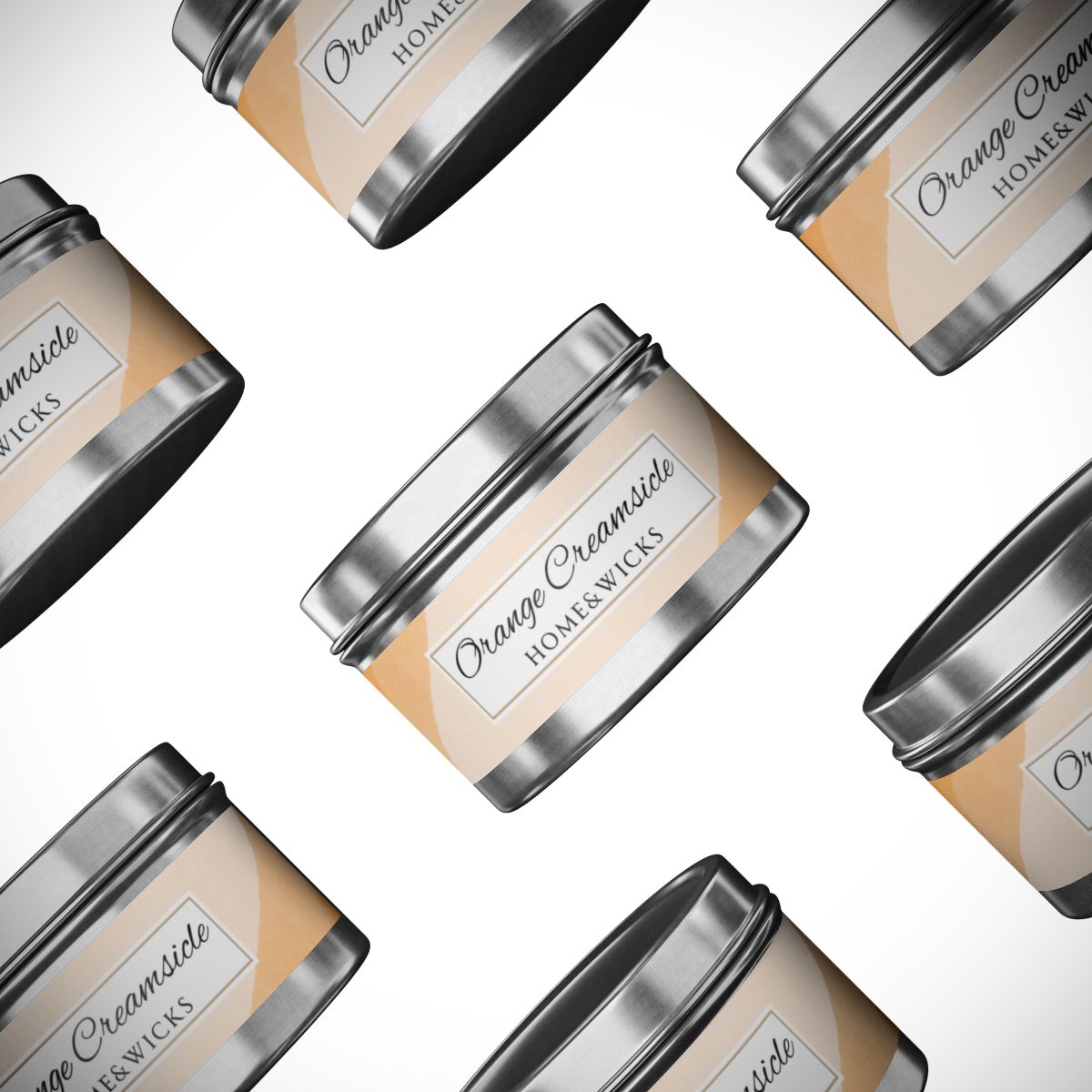 Orange Creamsicle Coconut Soy Wax Candle, 4 oz. Silver Tin Jar with Lid - Summer Candle, Orange Scented Candle, Gourmand Scented Candle