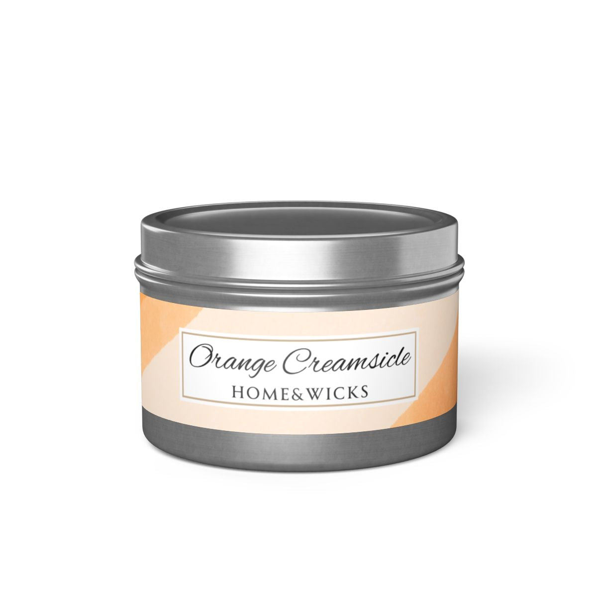 Orange Creamsicle Coconut Soy Wax Candle, 4 oz. Silver Tin Jar with Lid - Summer Candle, Orange Scented Candle, Gourmand Scented Candle