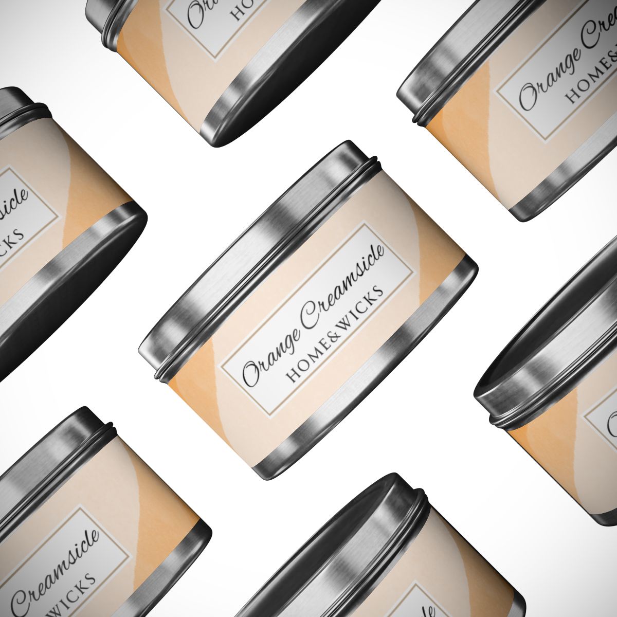 Orange Creamsicle Coconut Soy Wax Candle, 8 oz. Silver Tin Jar with Lid - Summer Candle, Orange Scented Candle, Gourmand Scented Candle
