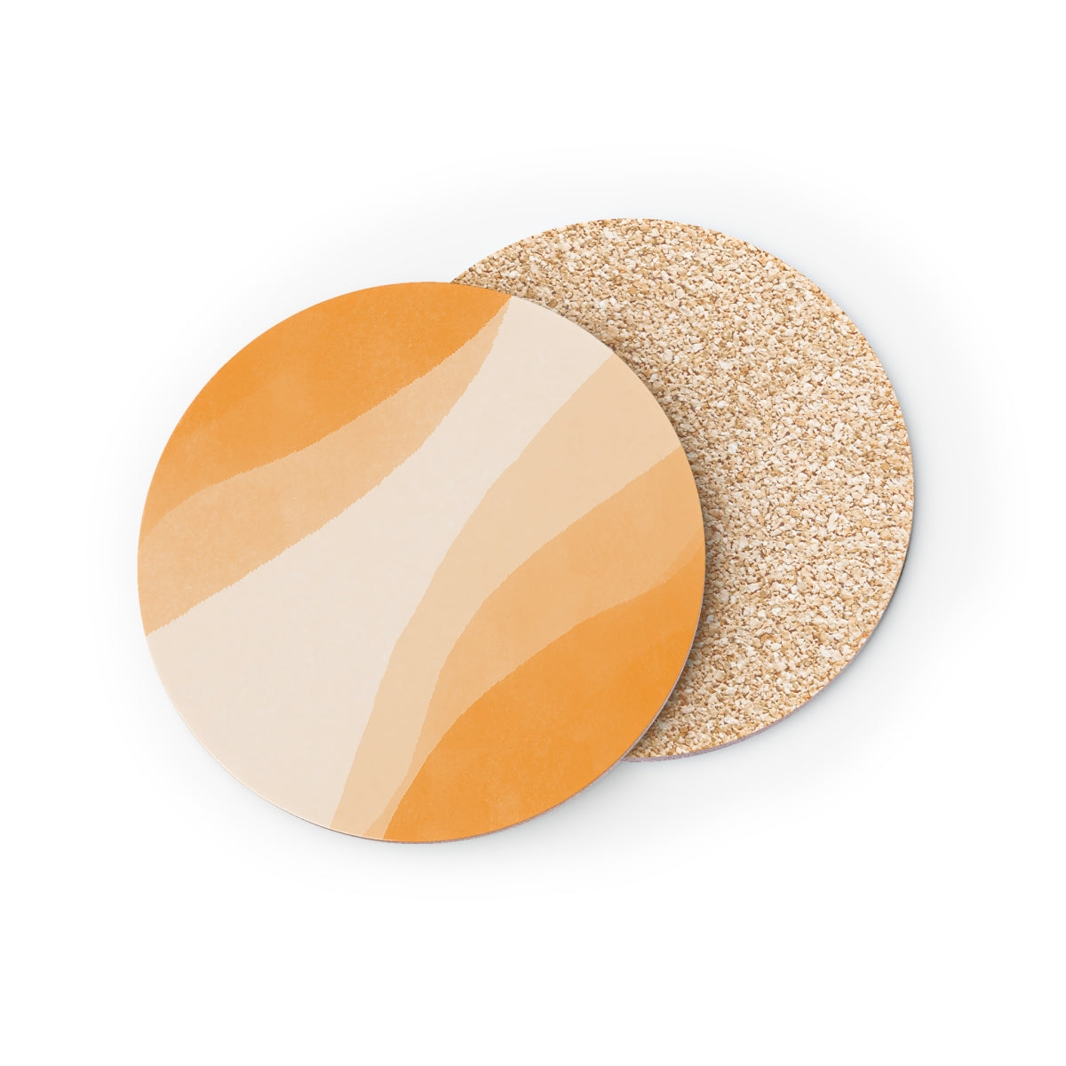 Orange Creamsicle - Round Hardboard Coaster, Cork Backed - 3.75" x 3.75" - Perfect for Modern Decor and Gifts - Priced per coaster