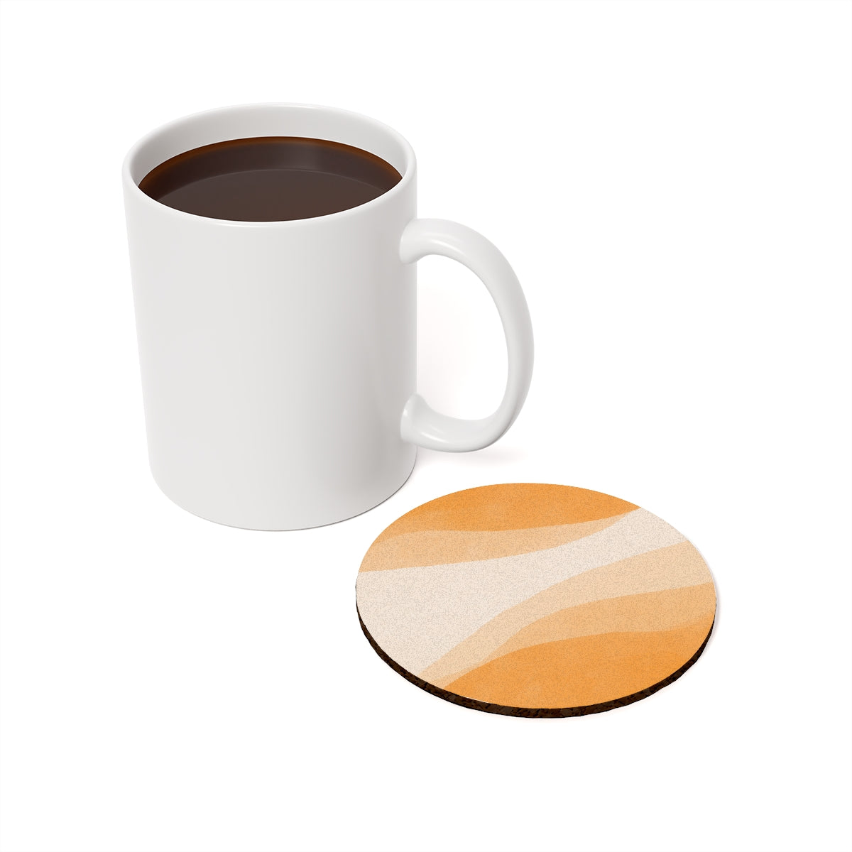 Orange Creamsicle - Round Hardboard Coaster, Cork Backed - 3.75" x 3.75" - Perfect for Modern Decor and Gifts - Priced per coaster