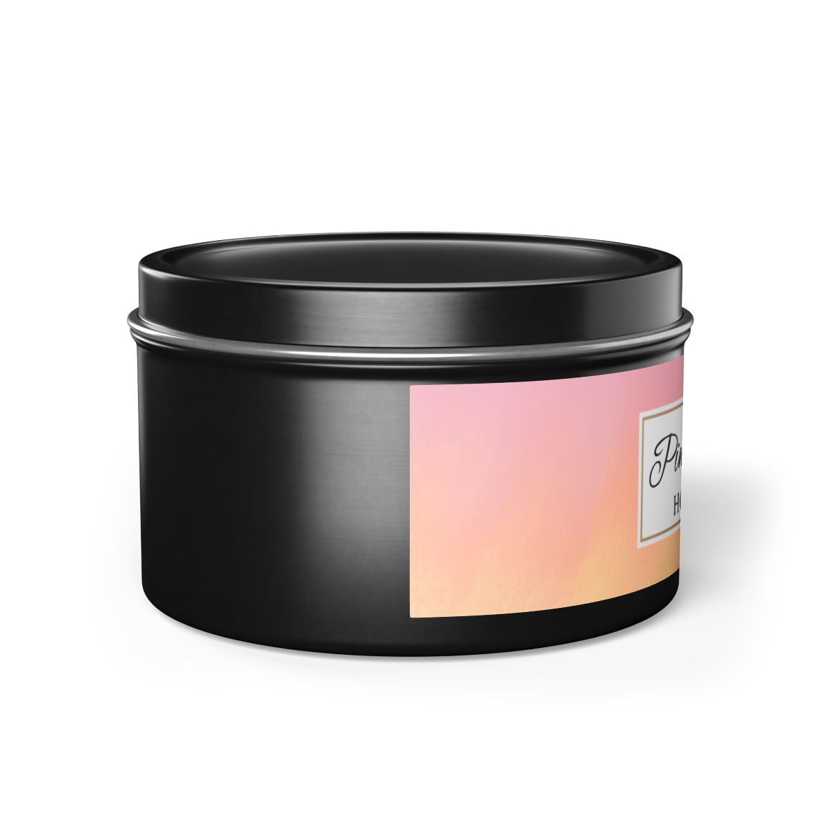 Pink Lemonade Coconut Soy Wax Candle, 8 oz. Black Tin Jar with Lid - Fruity Scented Candle, Gourmand Candle, Summer Decor
