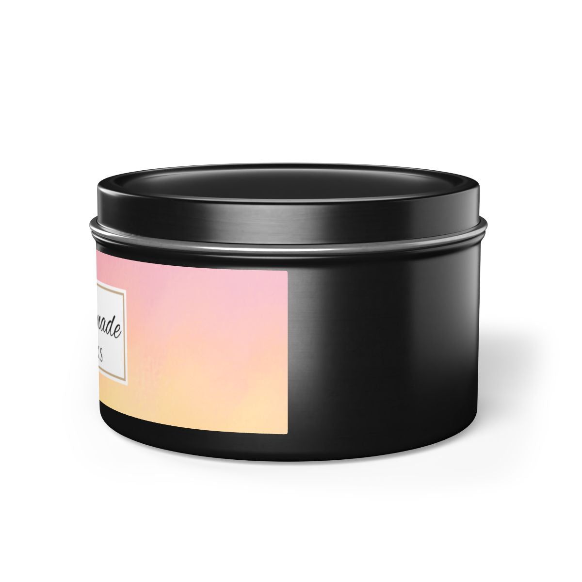 Pink Lemonade Coconut Soy Wax Candle, 8 oz. Black Tin Jar with Lid - Fruity Scented Candle, Gourmand Candle, Summer Decor