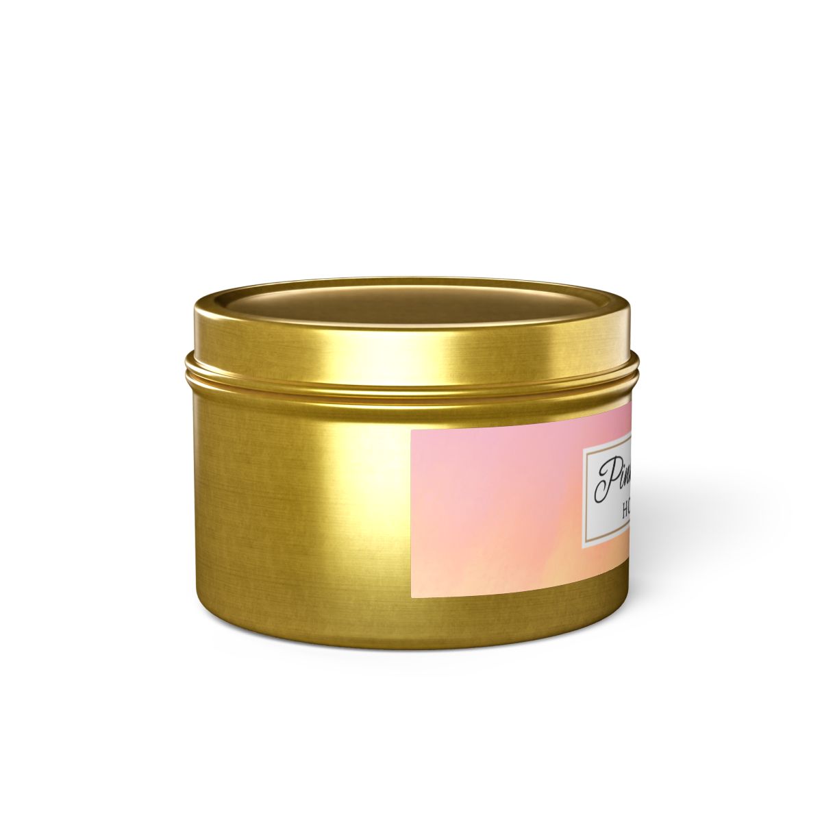Pink Lemonade Coconut Soy Wax Candle, 4 oz. Gold Tin Jar with Lid - Fruity Scented Candle, Gourmand Candle, Summer Decor