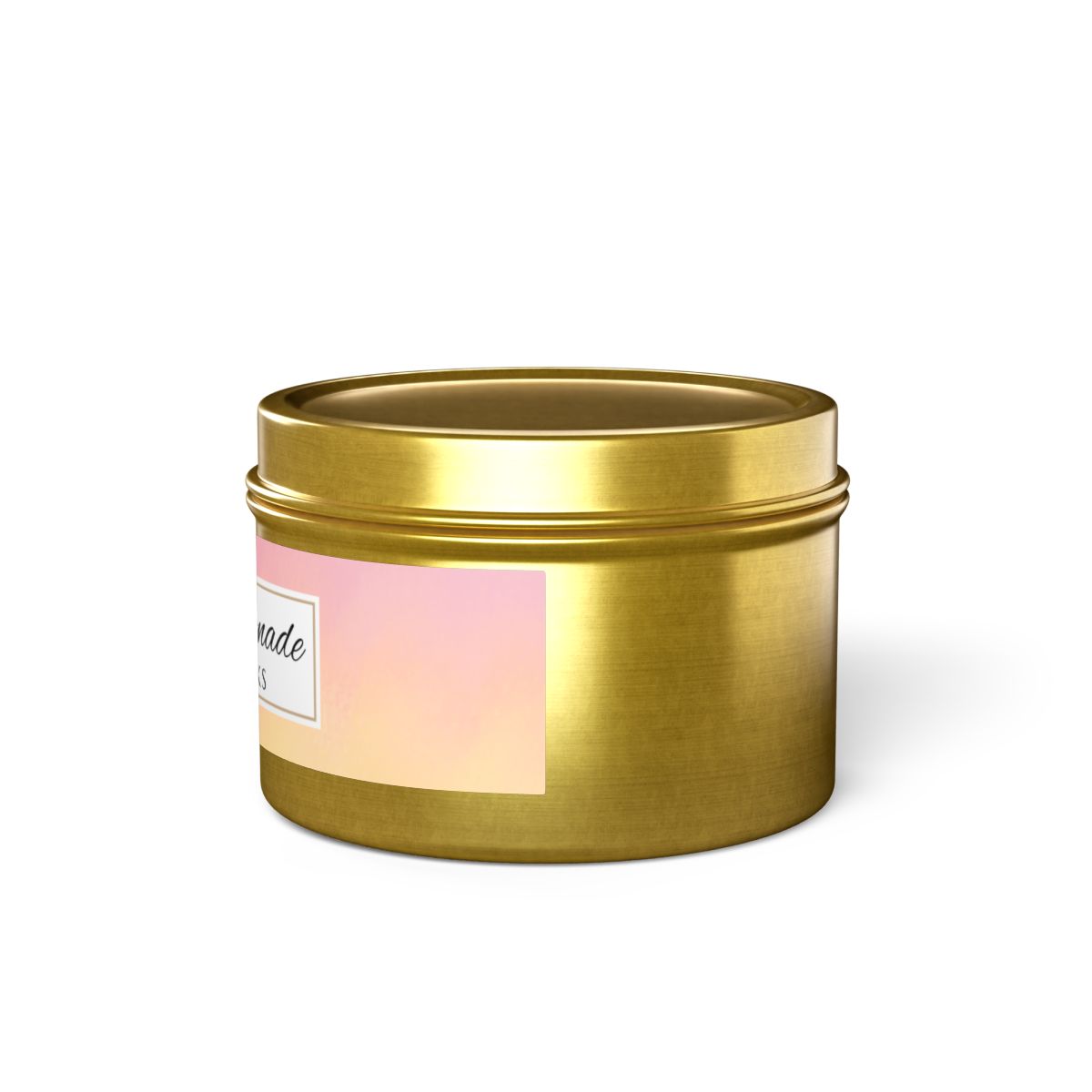 Pink Lemonade Coconut Soy Wax Candle, 4 oz. Gold Tin Jar with Lid - Fruity Scented Candle, Gourmand Candle, Summer Decor