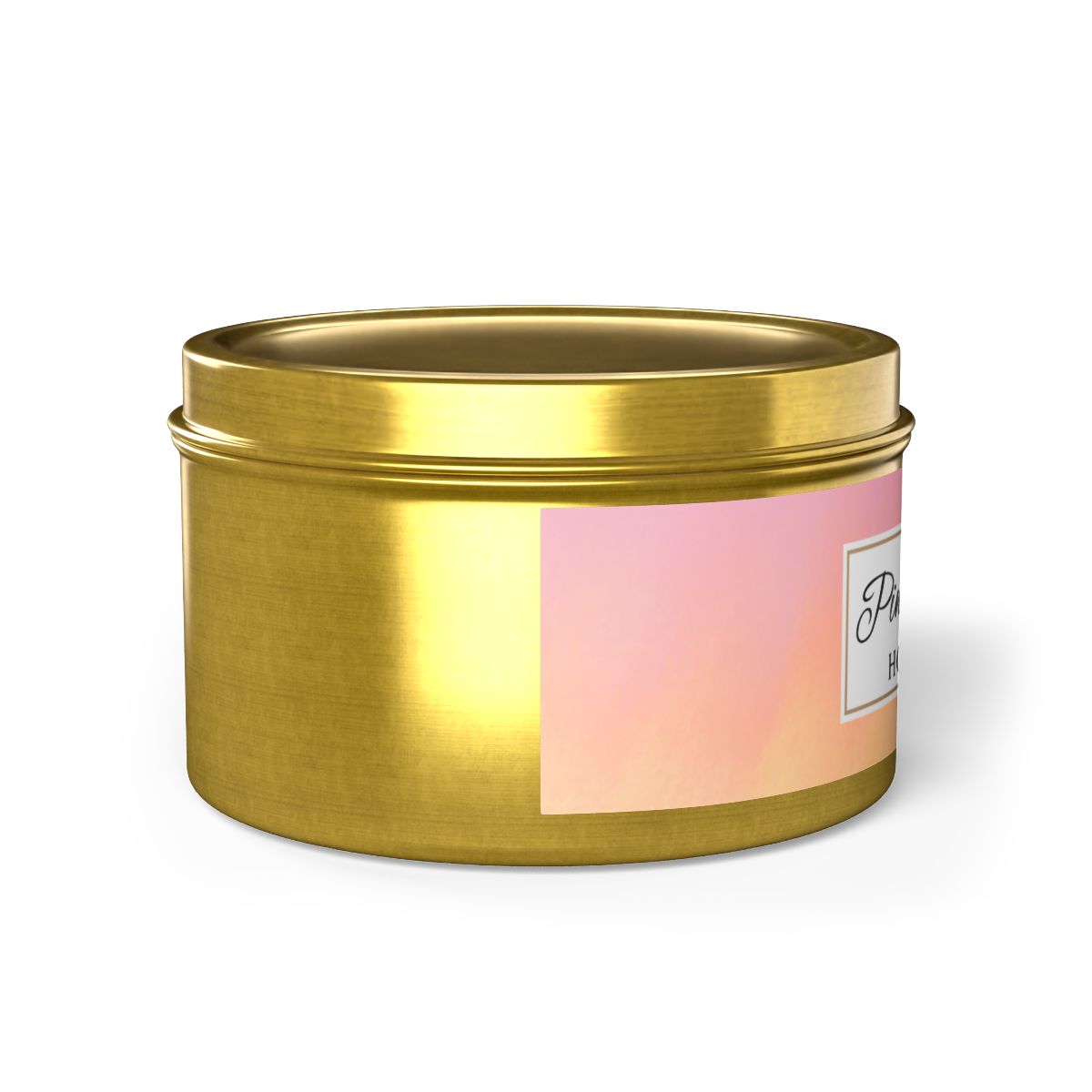 Pink Lemonade Coconut Soy Wax Candle, 8 oz. Gold Tin Jar with Lid - Fruity Scented Candle, Gourmand Candle, Summer Decor
