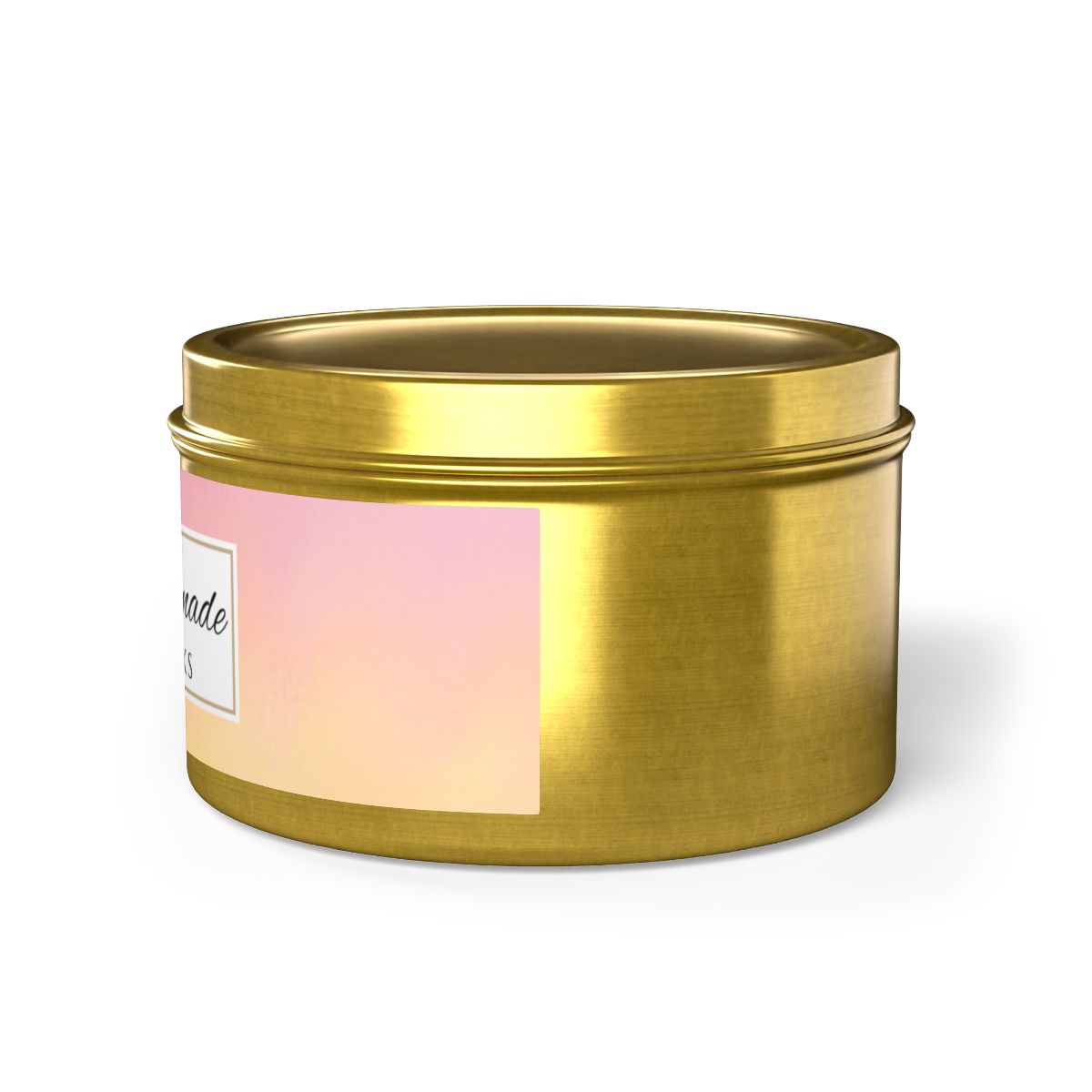 Pink Lemonade Coconut Soy Wax Candle, 8 oz. Gold Tin Jar with Lid - Fruity Scented Candle, Gourmand Candle, Summer Decor