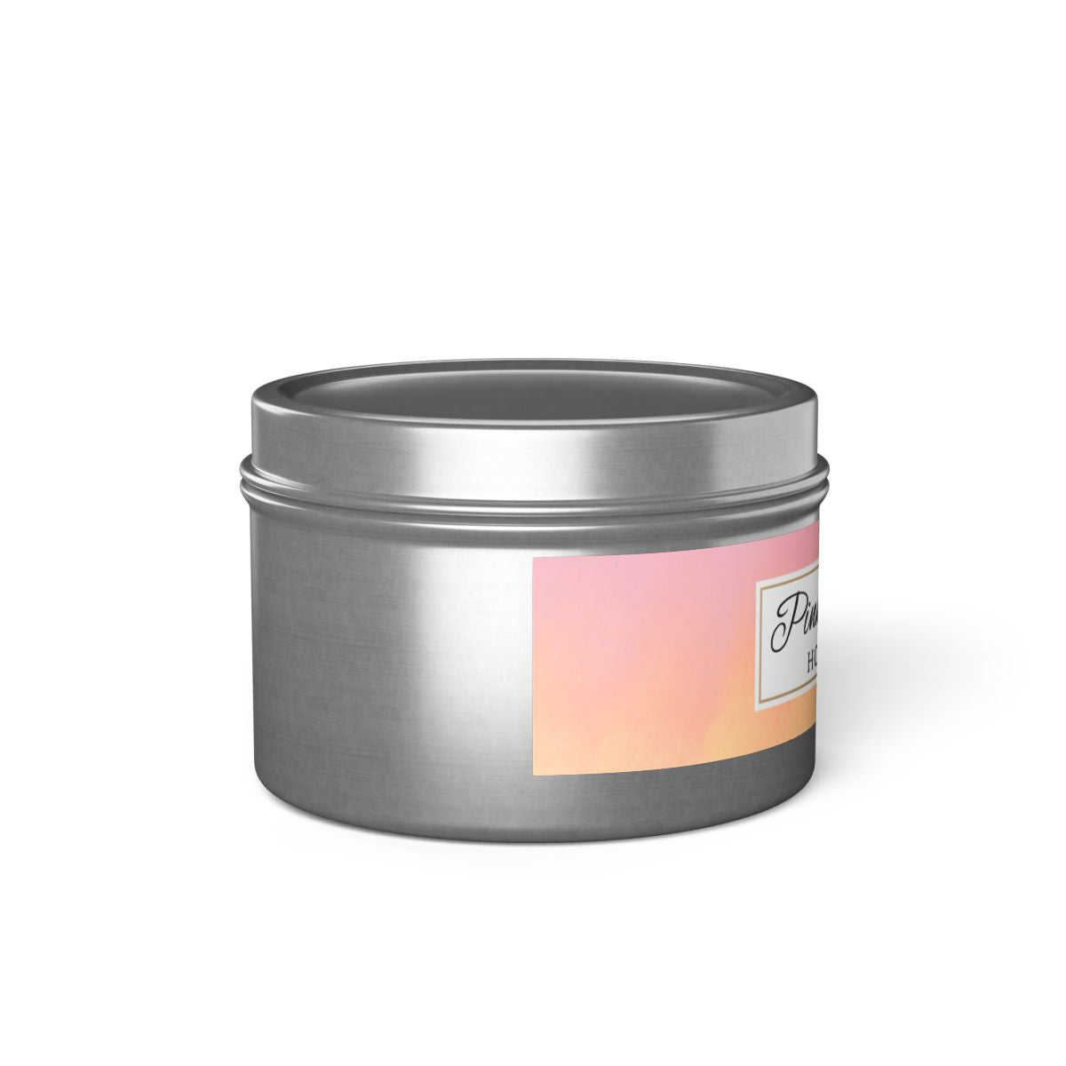 Pink Lemonade Scented Coconut Soy Wax Candle, 4 oz. Silver Tin Jar with Lid - Fruity Scented Candle, Gourmand Candle, Summer Decor