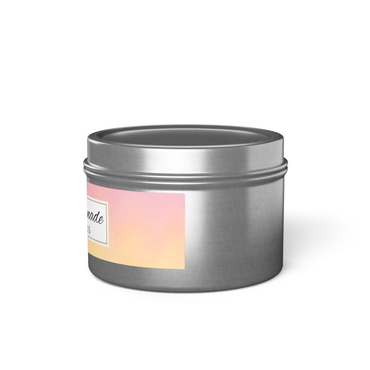 Pink Lemonade Scented Coconut Soy Wax Candle, 4 oz. Silver Tin Jar with Lid - Fruity Scented Candle, Gourmand Candle, Summer Decor