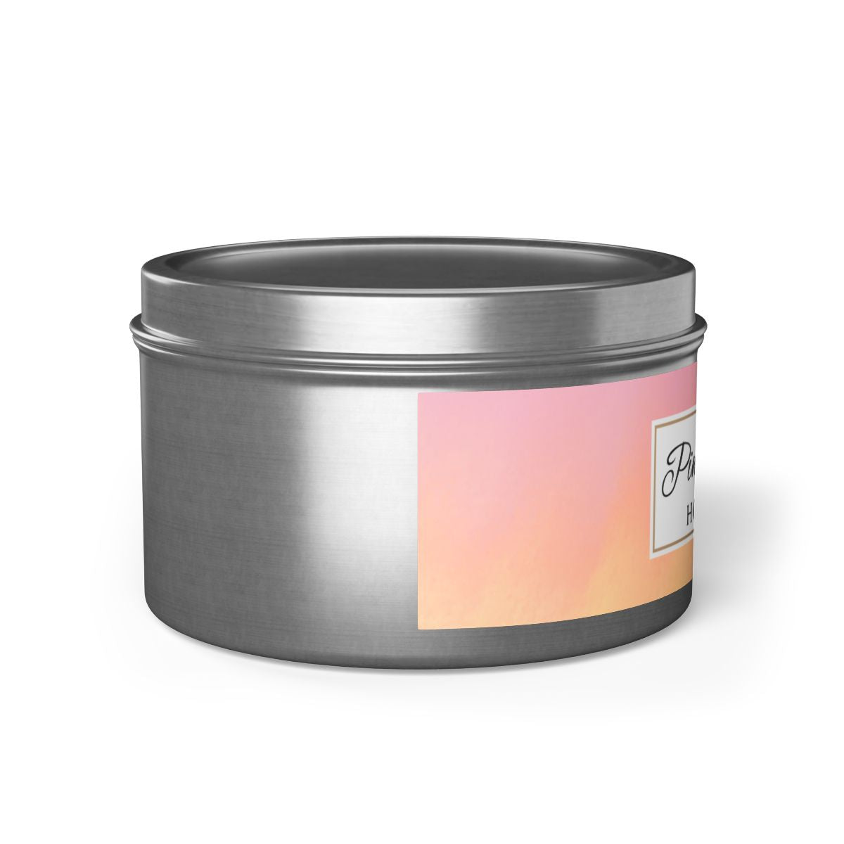 Pink Lemonade Scented Coconut Soy Wax Candle, 8 oz. Silver Tin Jar with Lid - Fruity Scented Candle, Gourmand Candle, Summer Decor