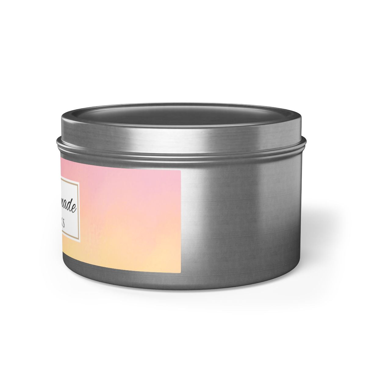 Pink Lemonade Scented Coconut Soy Wax Candle, 8 oz. Silver Tin Jar with Lid - Fruity Scented Candle, Gourmand Candle, Summer Decor