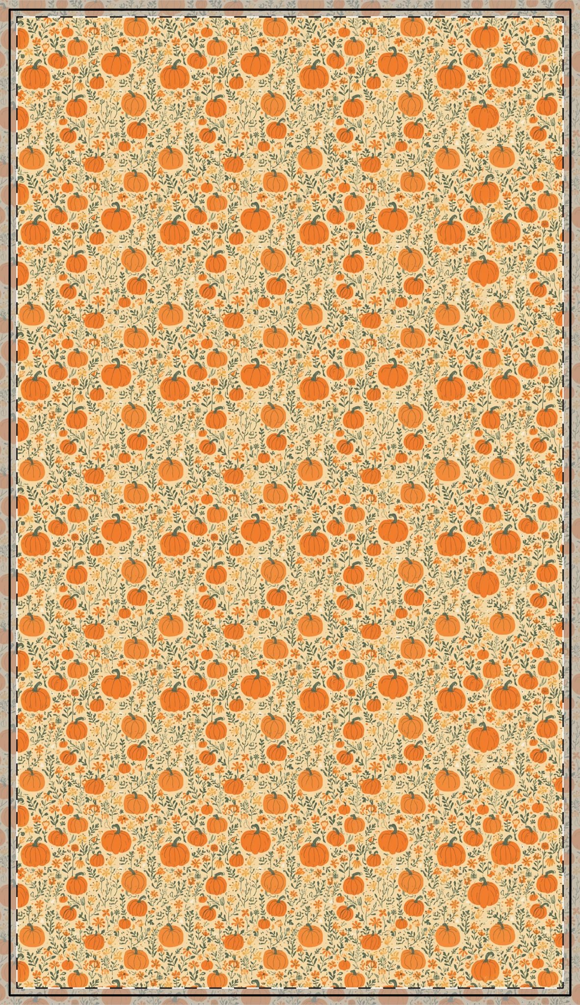 Pumpkin Garden Tablecloth, 100% Cotton Twill Tablecloth, 58" × 58" and 58" × 102" Sizes, Fall Autumn Pumpkins Design Tablecloth, Thanksgiving Tablecloth, Fall /Orange Tablecloth, Halloween Tablecloth