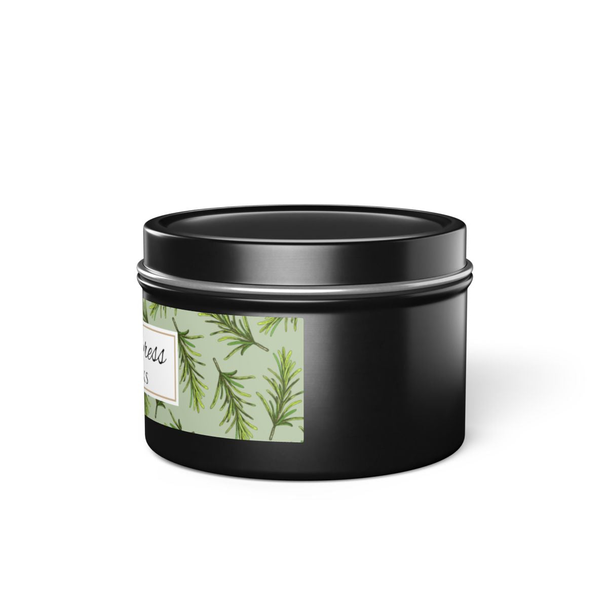 Sage & Cypress Coconut Soy Wax Candle, 4 oz. Black Tin Jar with Lid - Aromatic Scented Candle, Captivating Scented Candle, Fall Candle