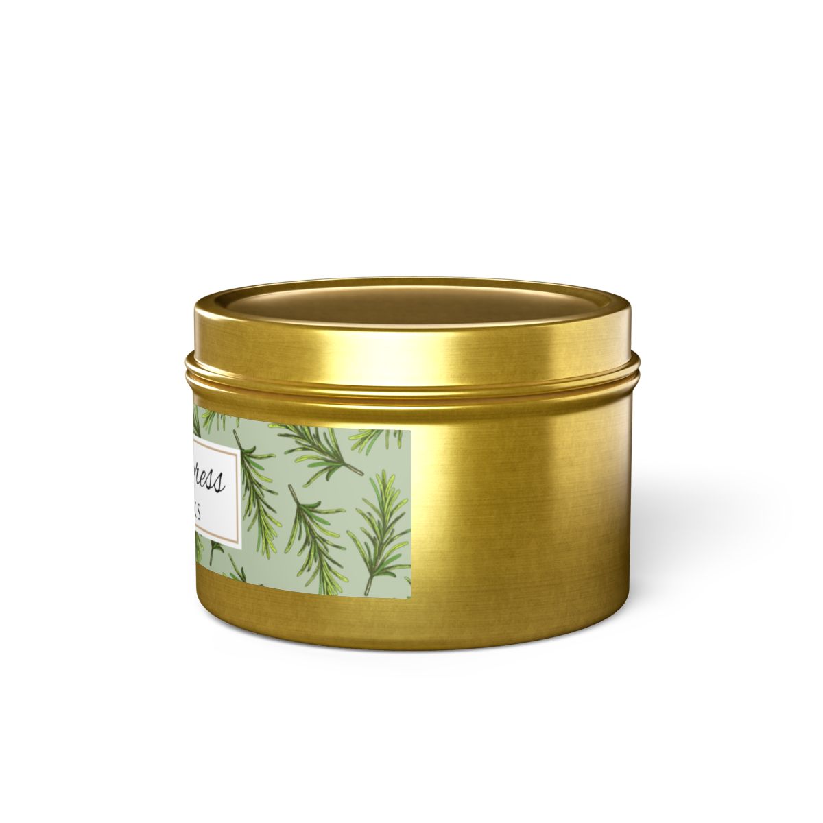 Sage & Cypress Coconut Soy Wax Candle, 4 oz. Gold Tin Jar with Lid - Aromatic Scented Candle, Captivating Scented Candle, Fall Candle